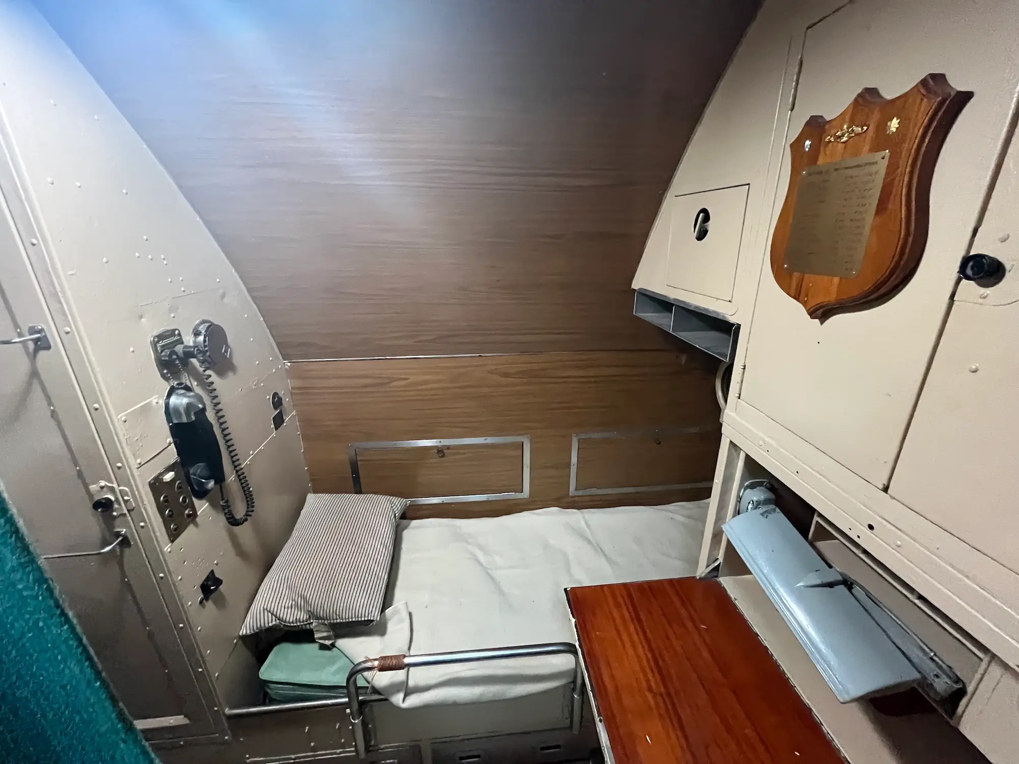 The commanding officer's stateroom on the USS Torsk.