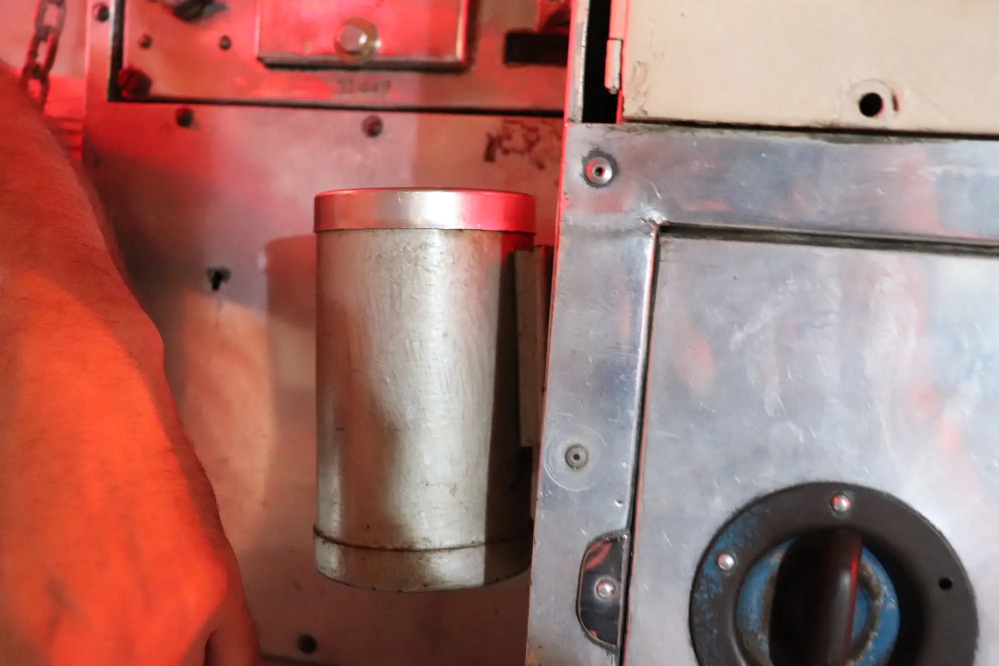 An ashtray in crew berthing on the USS Torsk.