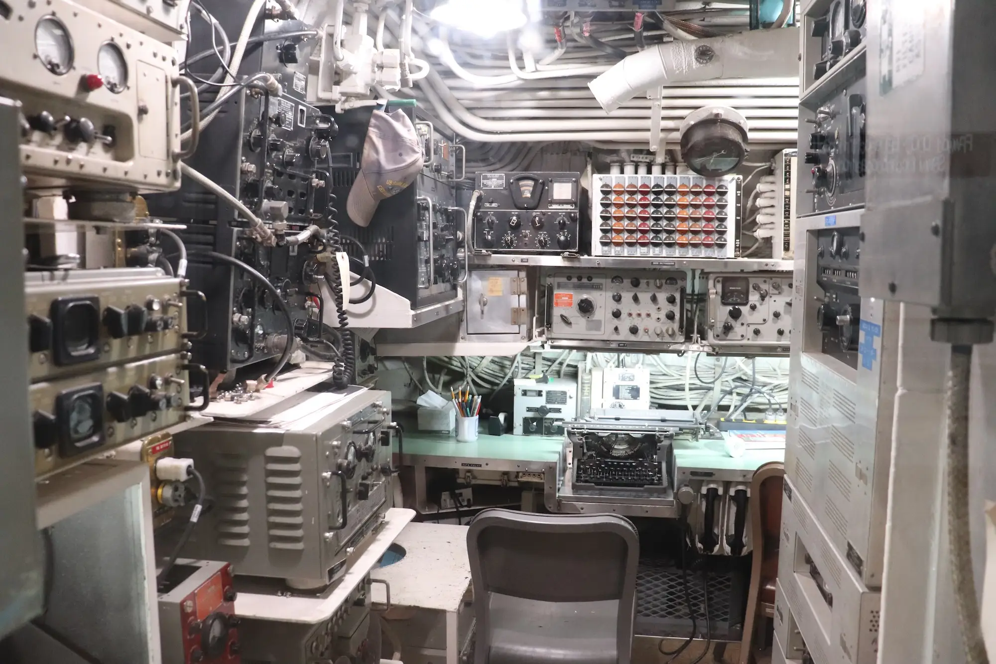 The radio room on the USS Torsk.
