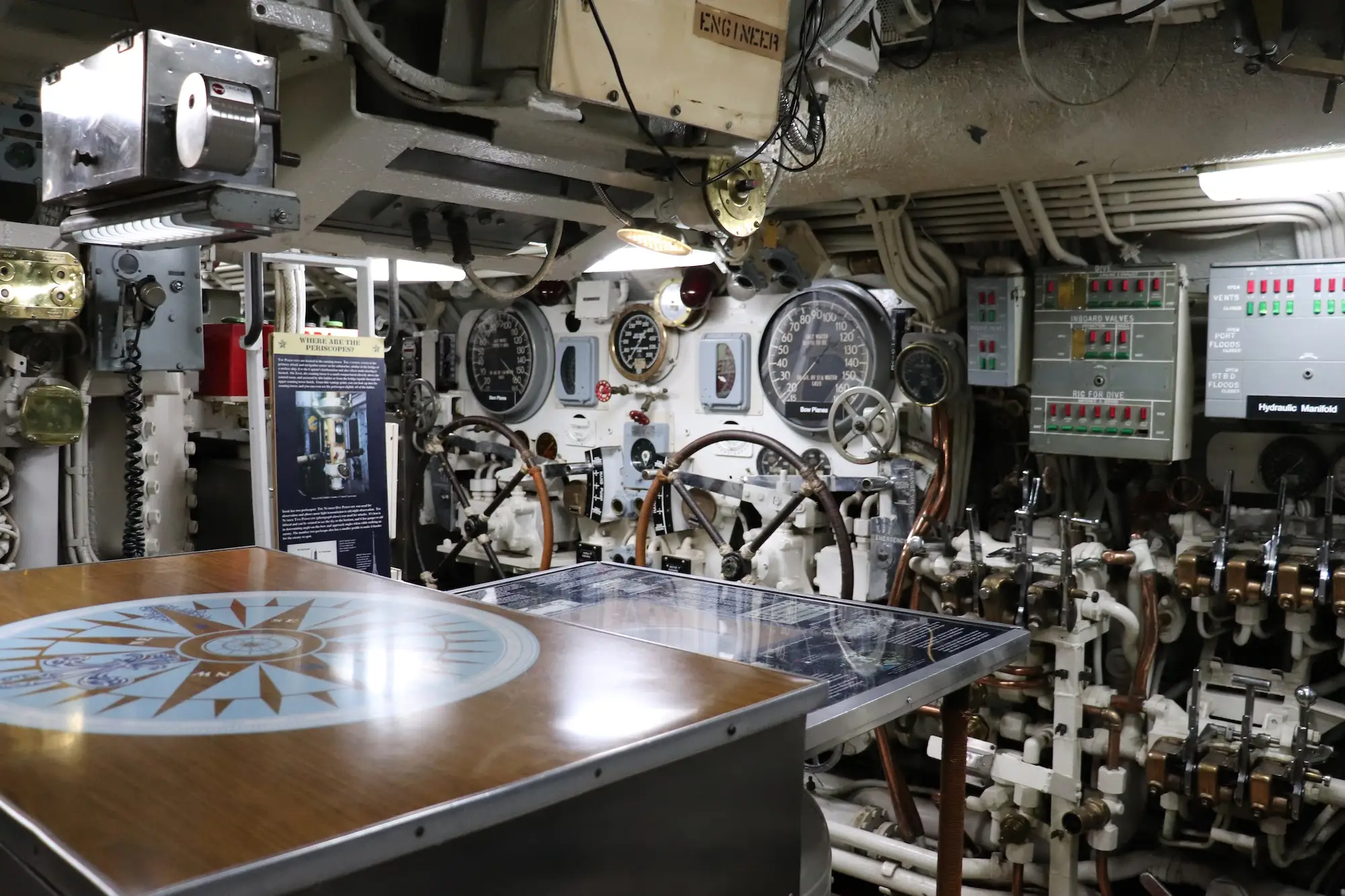 The control room on the USS Torsk.