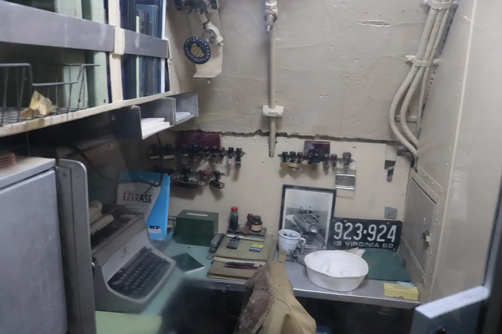 The yeoman's shack on the USS Torsk.