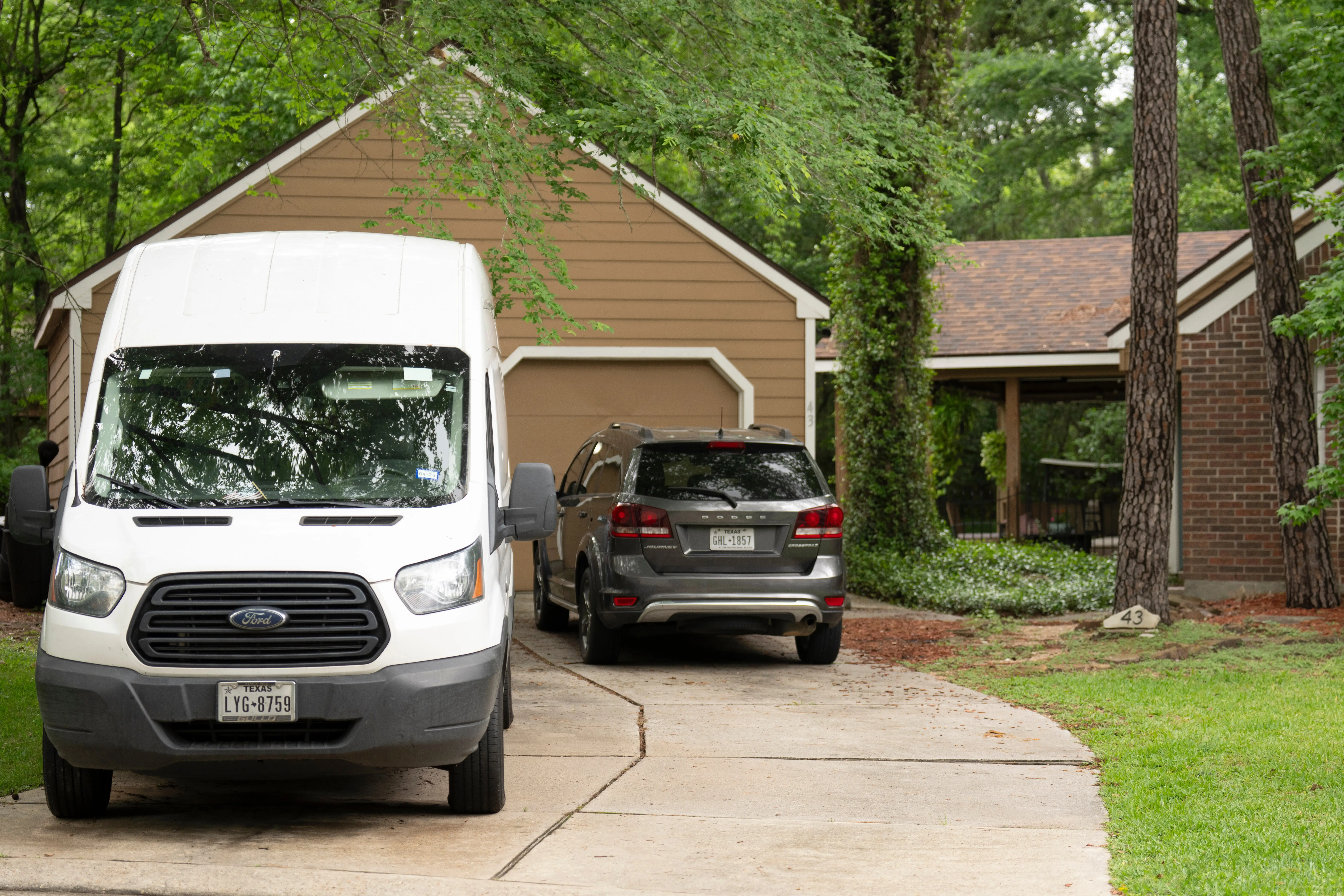 The home of Daniel Moreno-Gama is seen after the FBI raided his home in Spring, Texas, Monday, April 13, 2026. (Jason Fochtman/Houston Chronicle via AP)