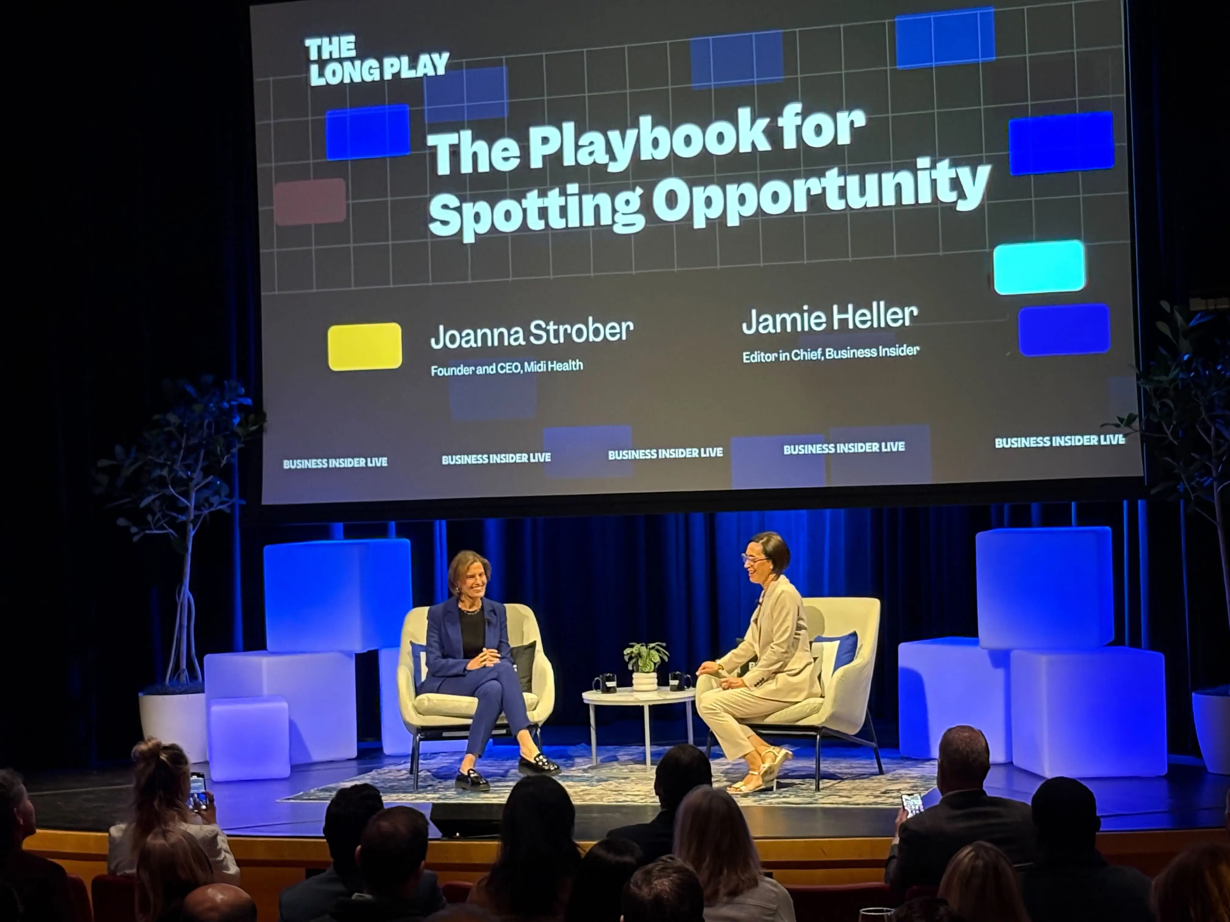 Midi Health CEO Joanna Strober and Business Insider editor in chief Jamie Heller