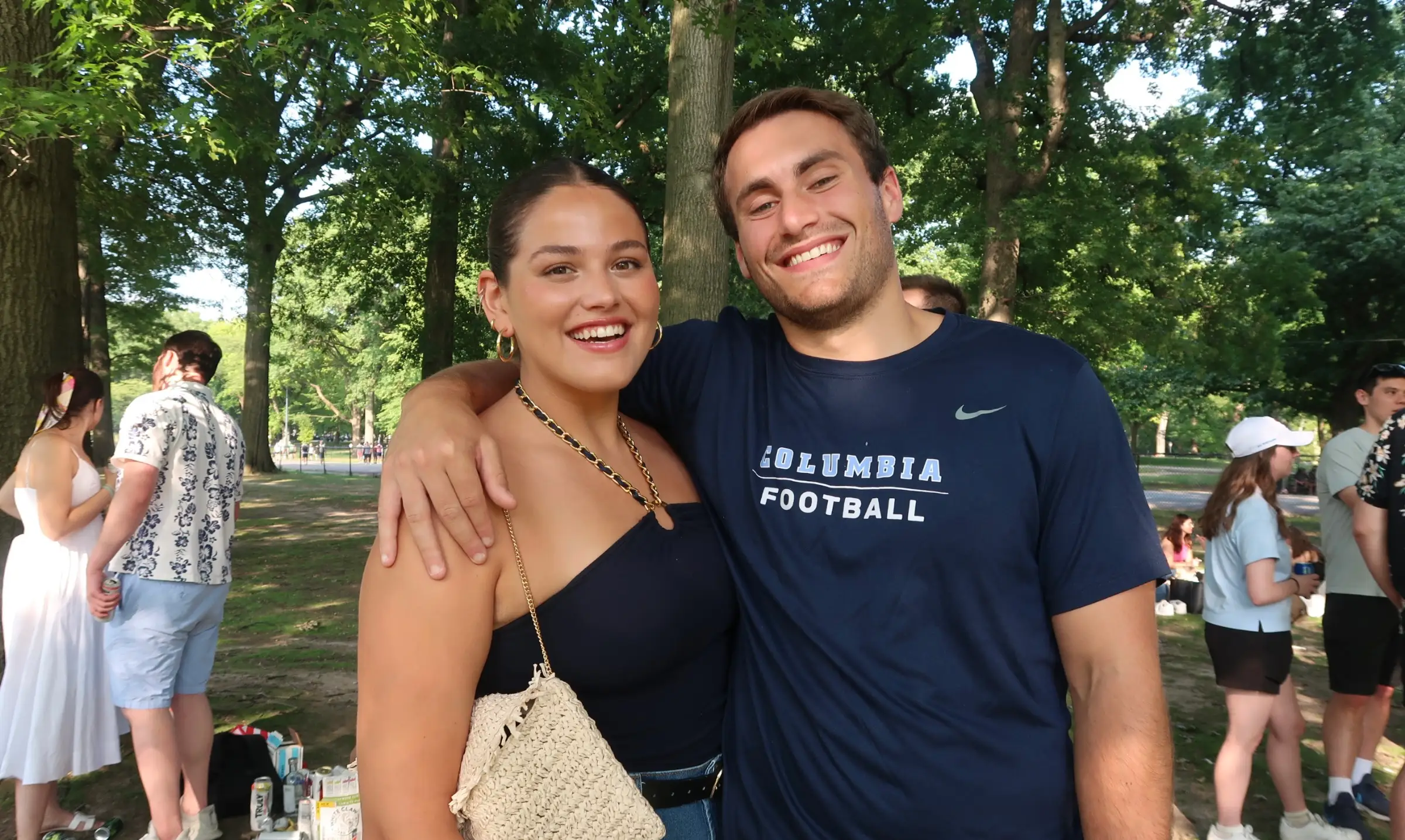 Man and woman smiling