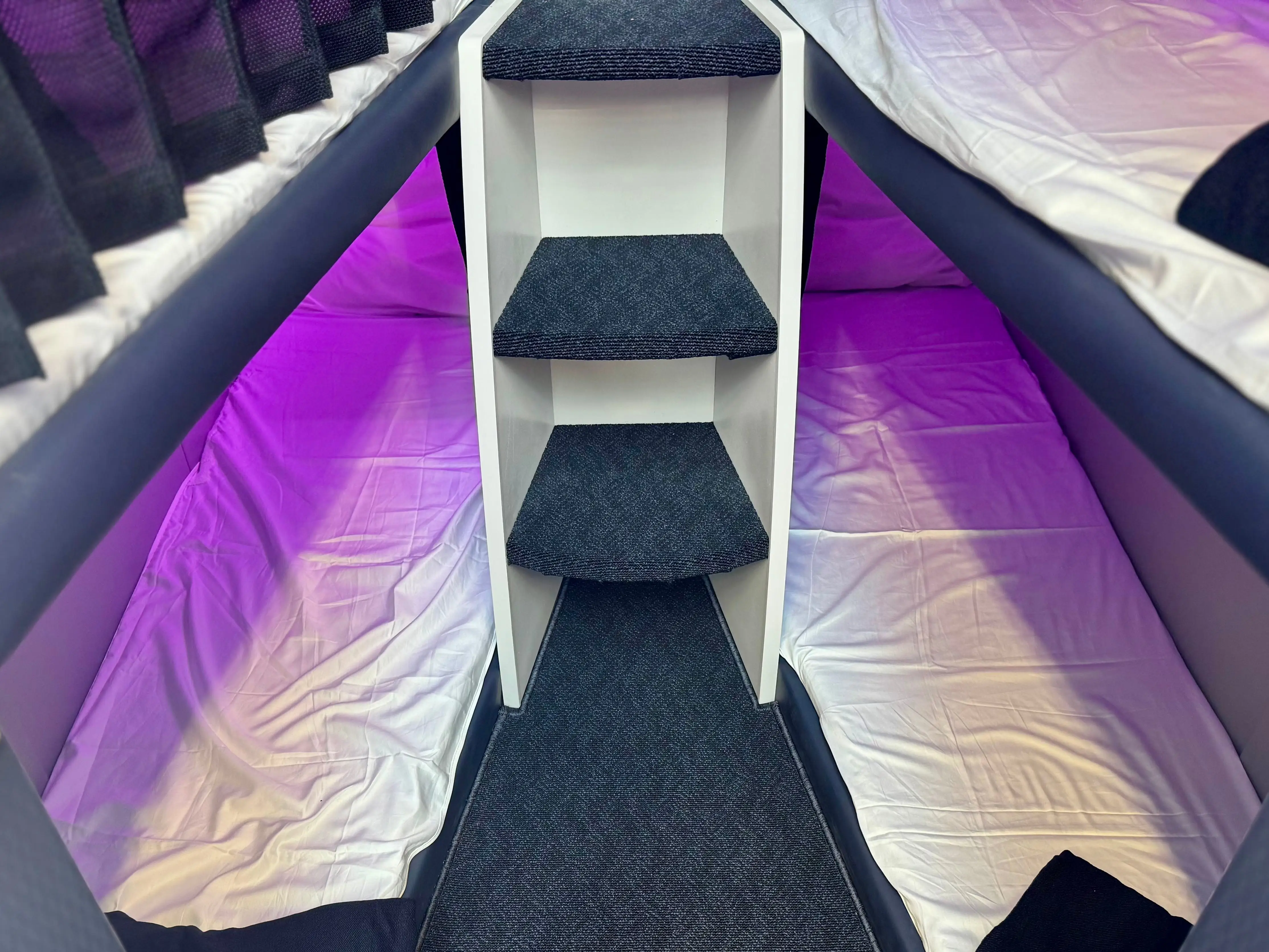 The bottom bunks of the Skynest.