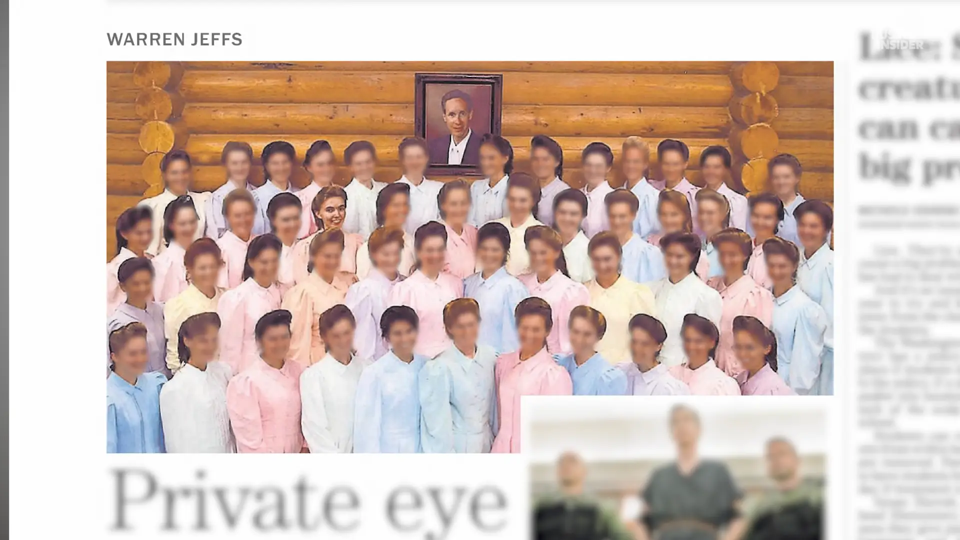 Line-up of women who were married to Warren Jeffs.