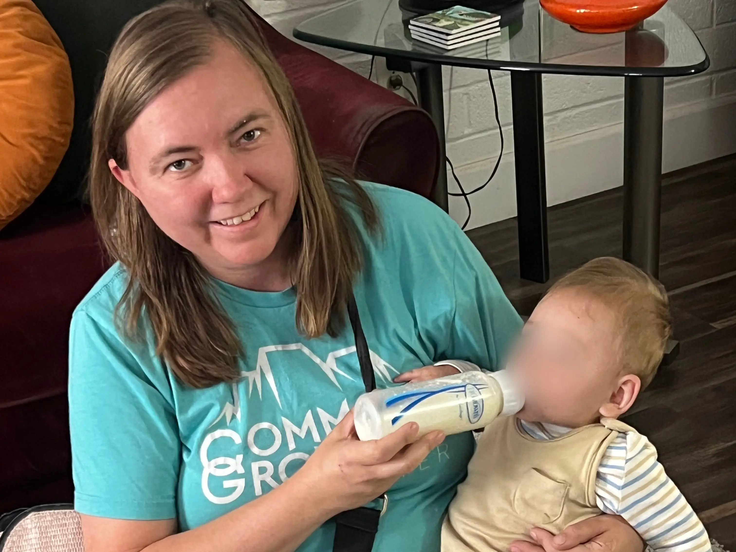 A recent photo of Briell Decker with her newborn.