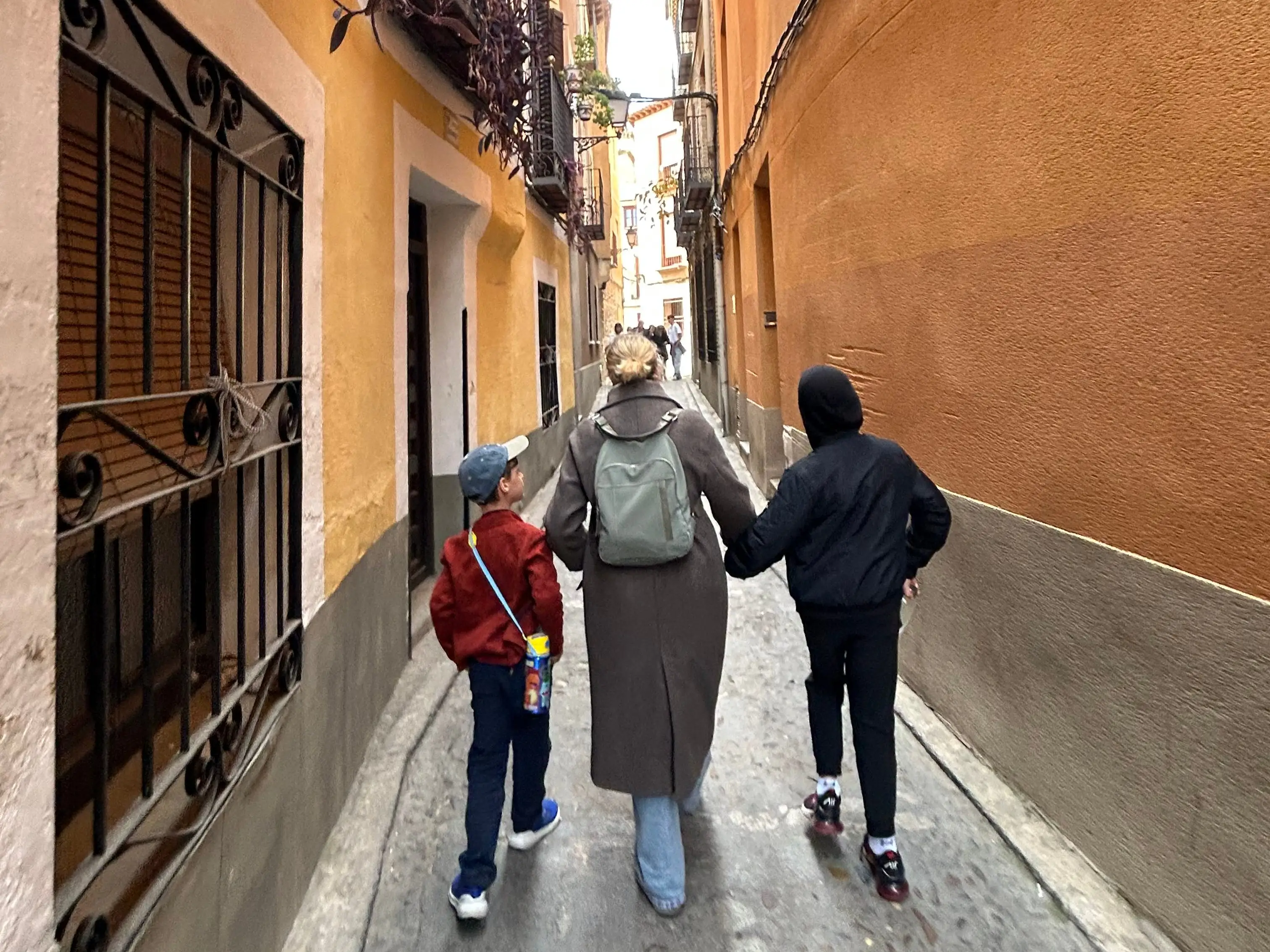 Rebecca Cretella and her sons in Spain