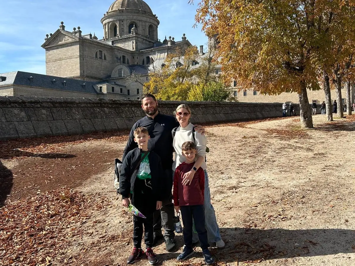 Rebecca Cretella and her family in Spain
