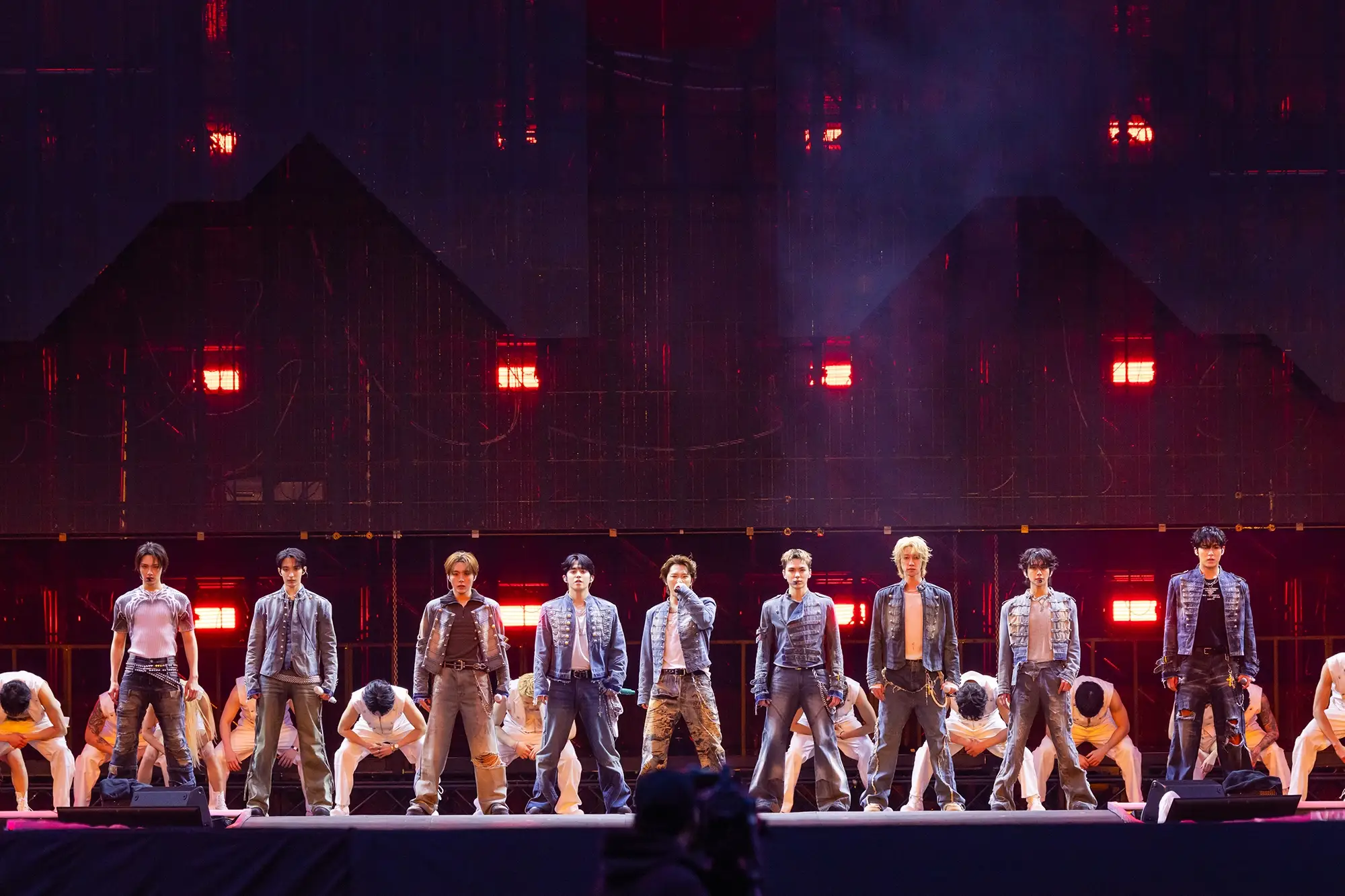 A group shot of the band Seventeen in Incheon on April 4.