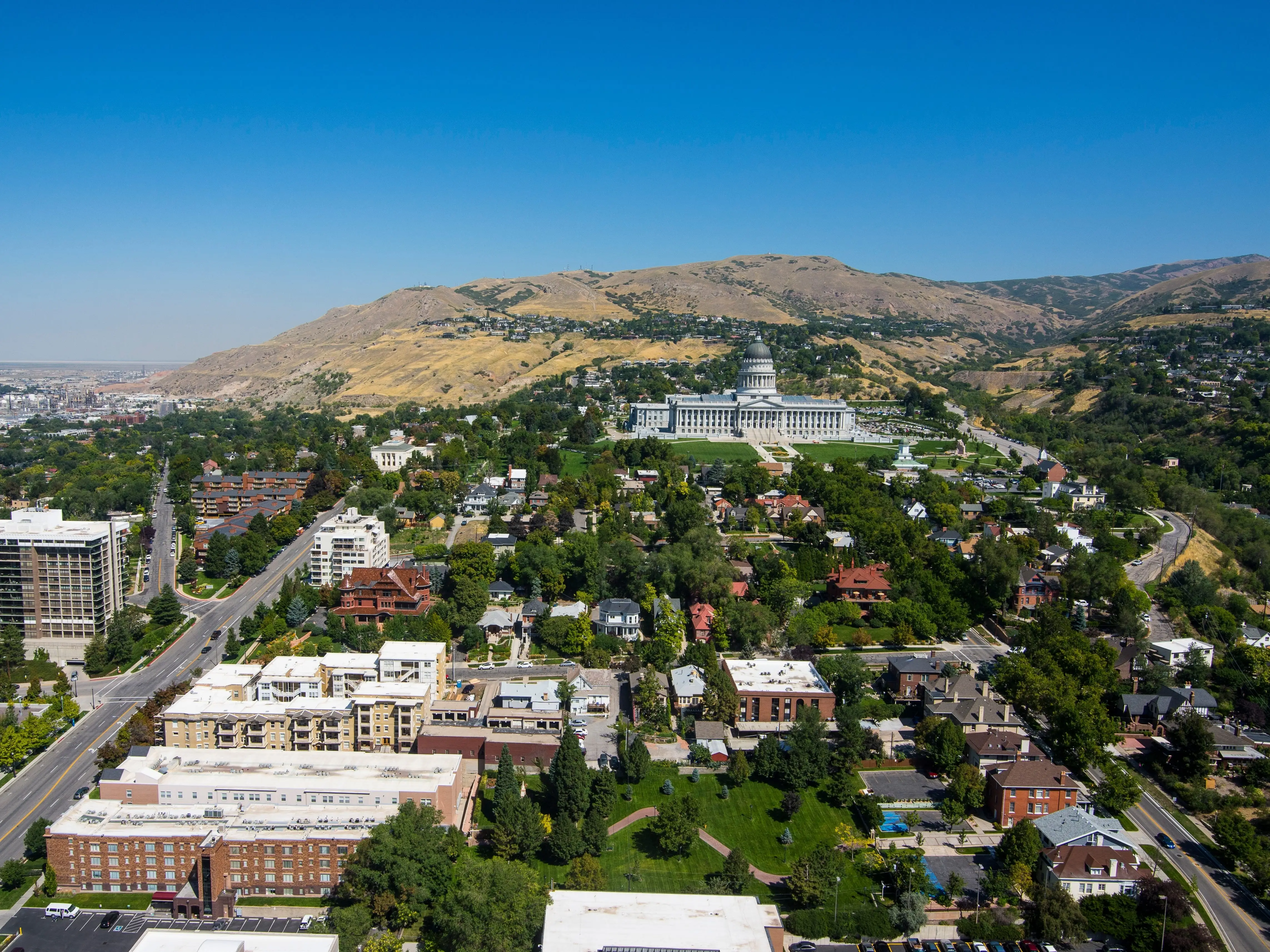 Aerial view of Salt Lake City, Utah.