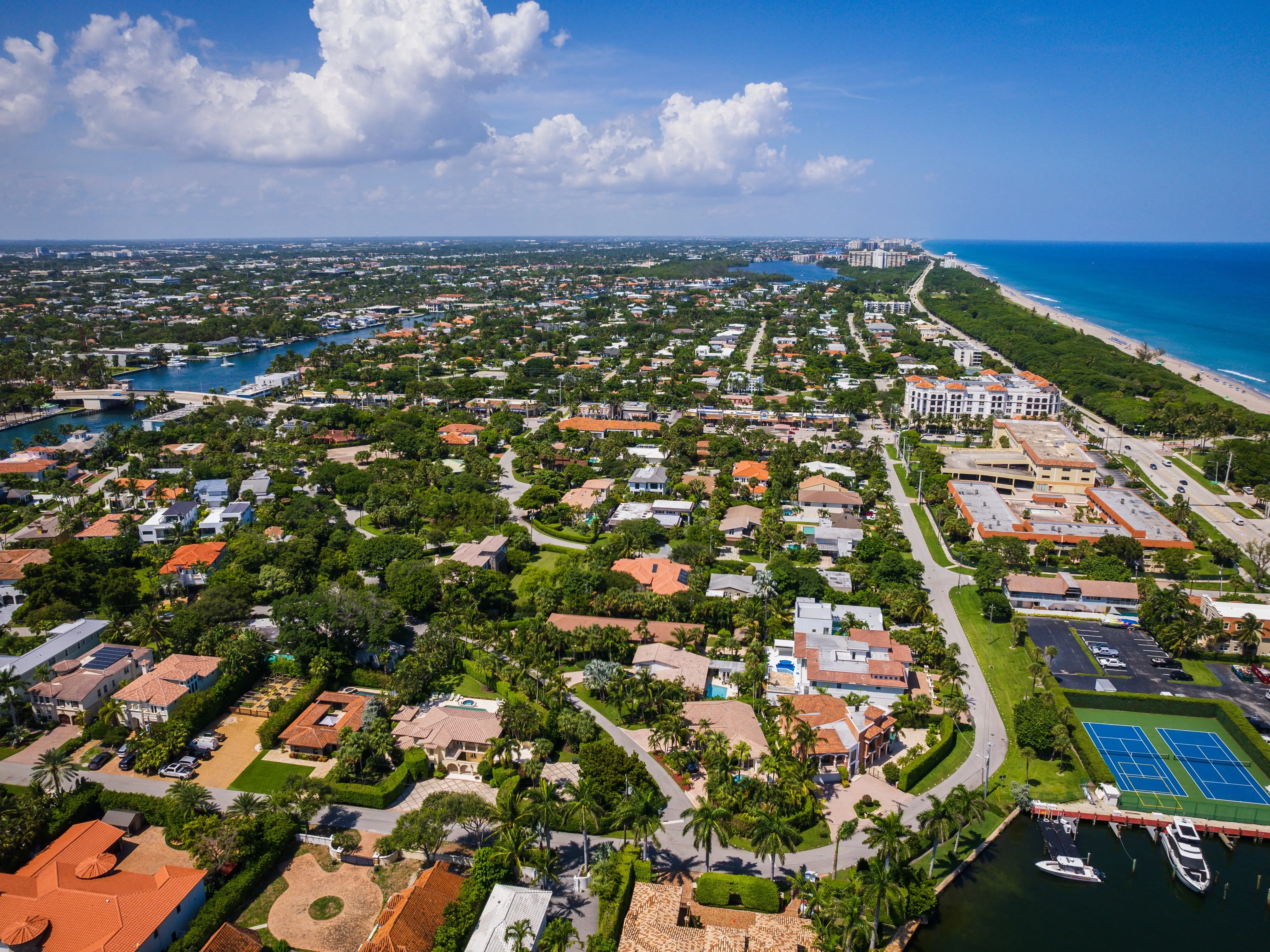 Aerial view of Boca Raton, Florida.