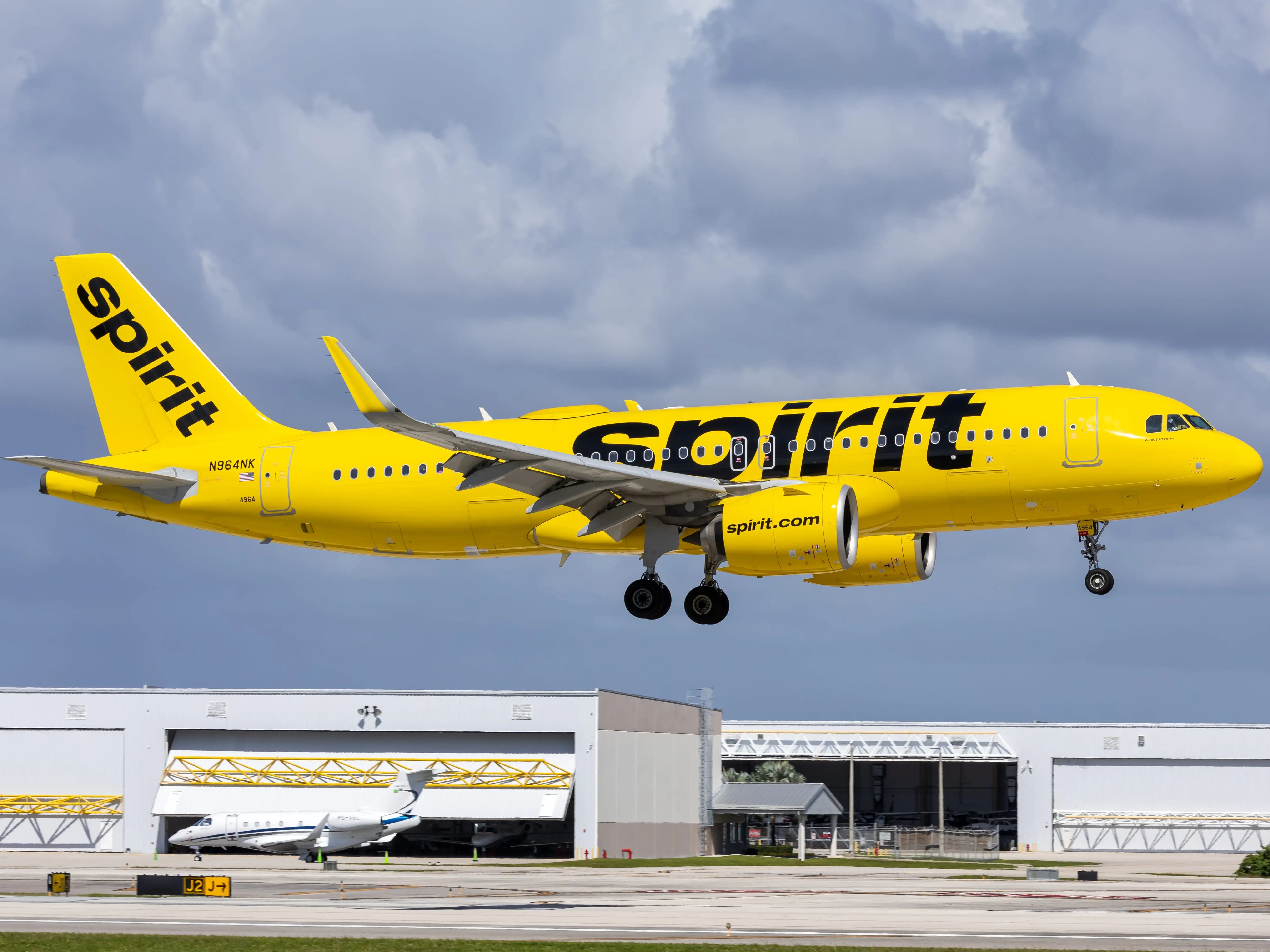 Fort Lauderdale, United States - October 20, 2024: Spirit Airlines Airbus A320neo airplane at Fort Lauderdale Airport, United States.