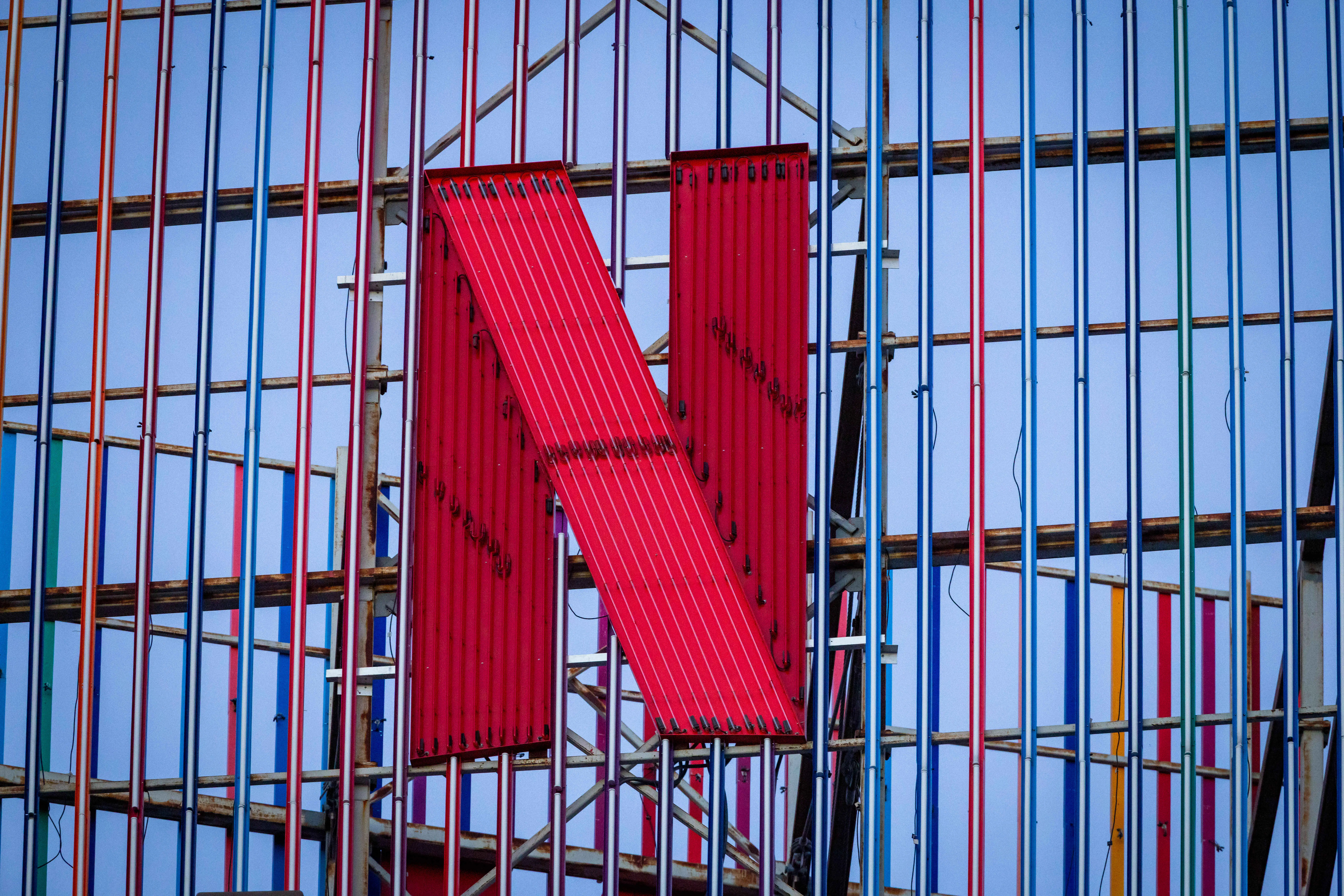 Netflix logo atop headquarters