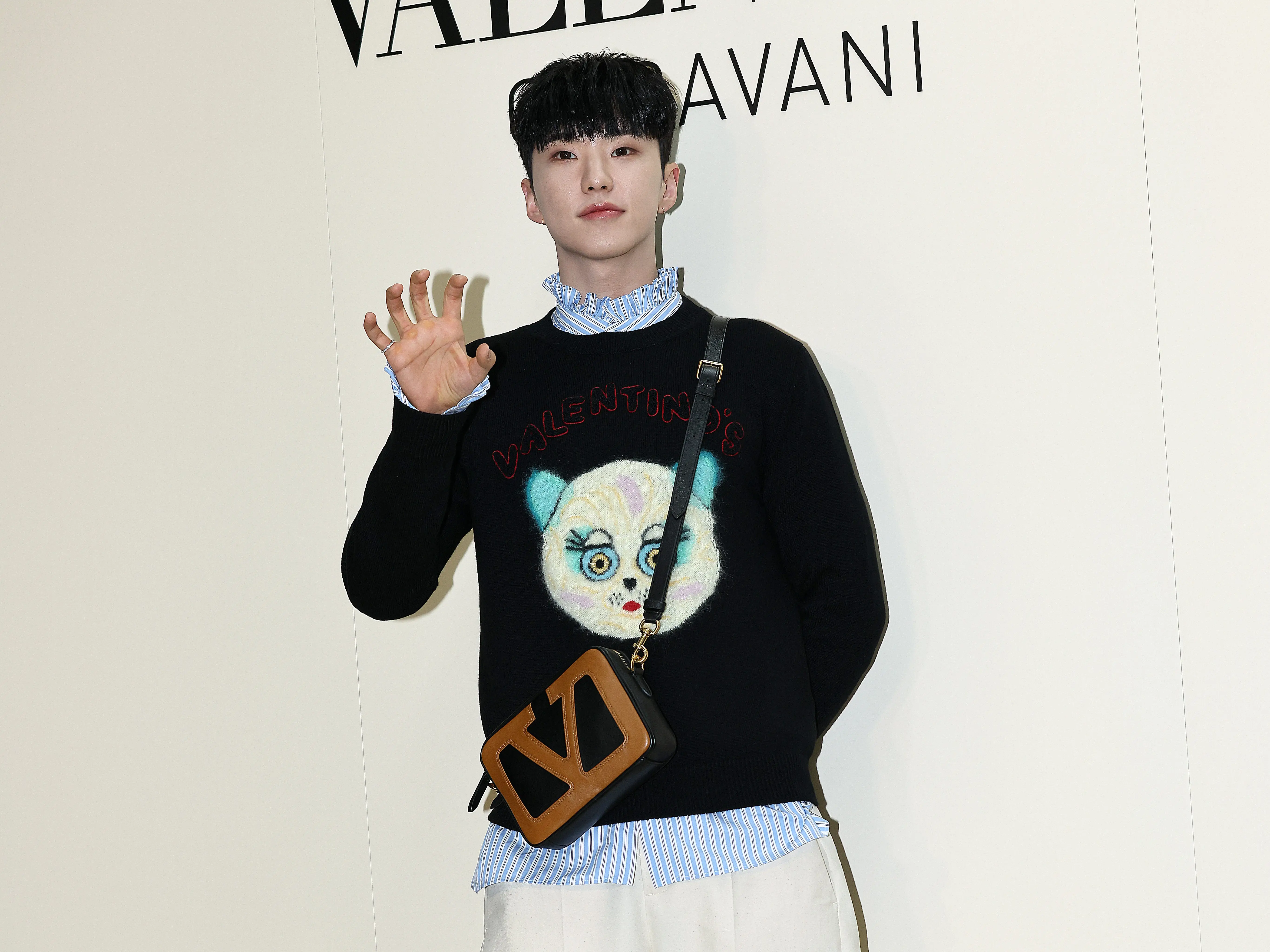 Hoshi of boy band Seventeen poses for a photocall for Valentino 2025 Fall collection pop-up store opening on June 20, 2025, in Seoul, South Korea.