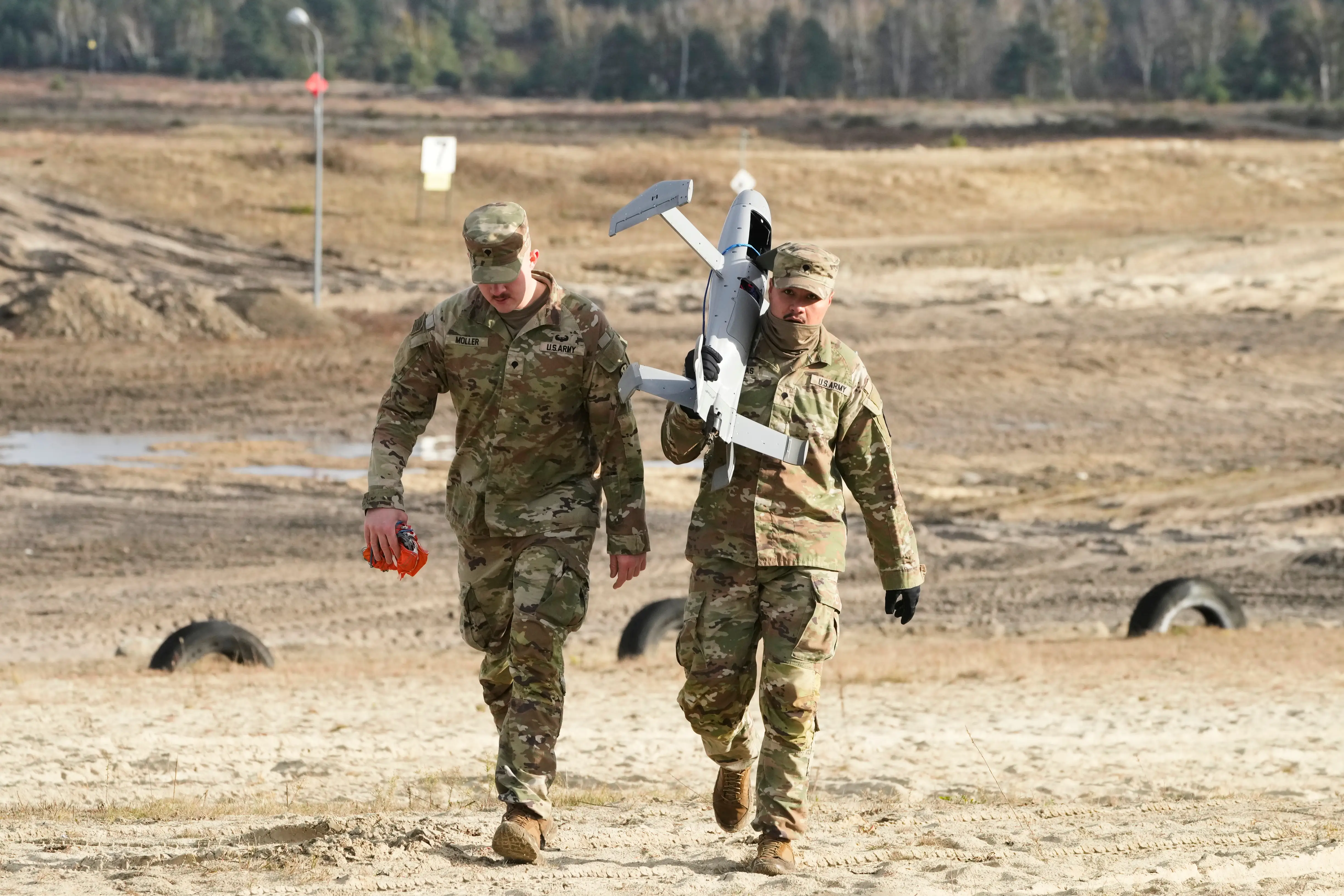 The American Merops drone system, deployed by Poland and Romania to defend against Russian drones, is tested in Nowa Deba, Poland, on Tuesday, Nov. 18, 2025.