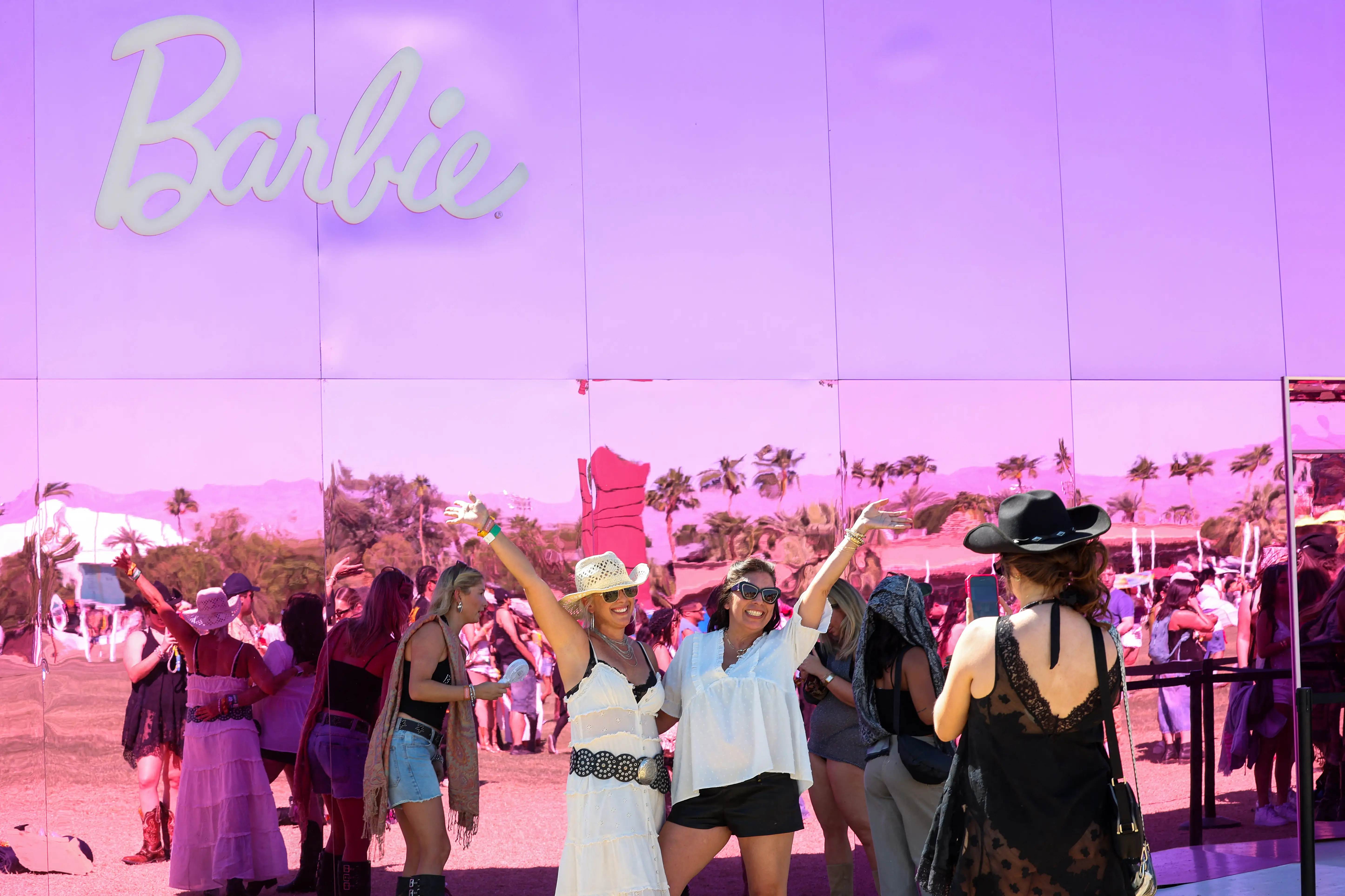 Barbie cochella people taking photos