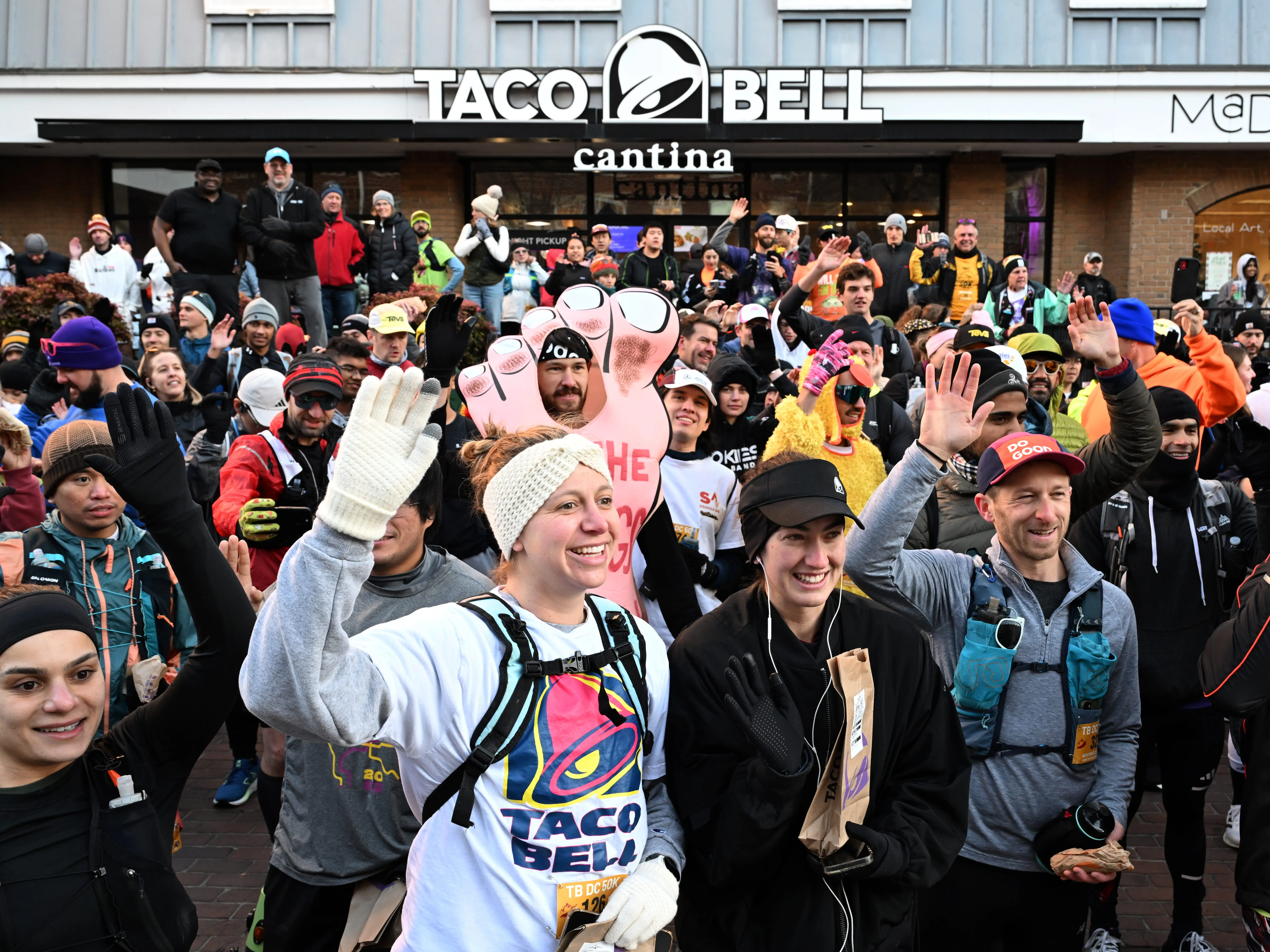 Hundreds of runners participate in the Taco Bell 50K, that is sweeping social media, running clubs, and Taco Bell loving circles