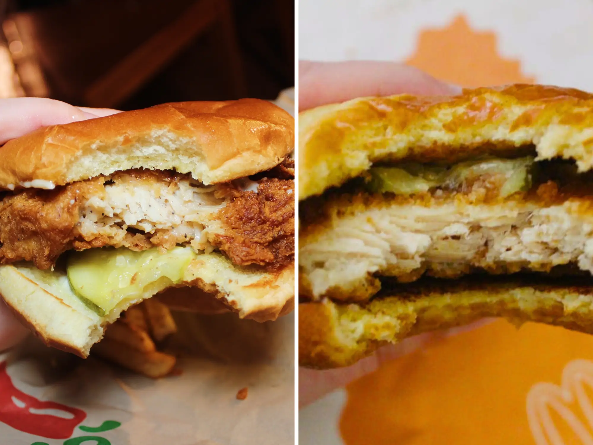 chilis chicken sandwich and mcdonalds chicken sandwich