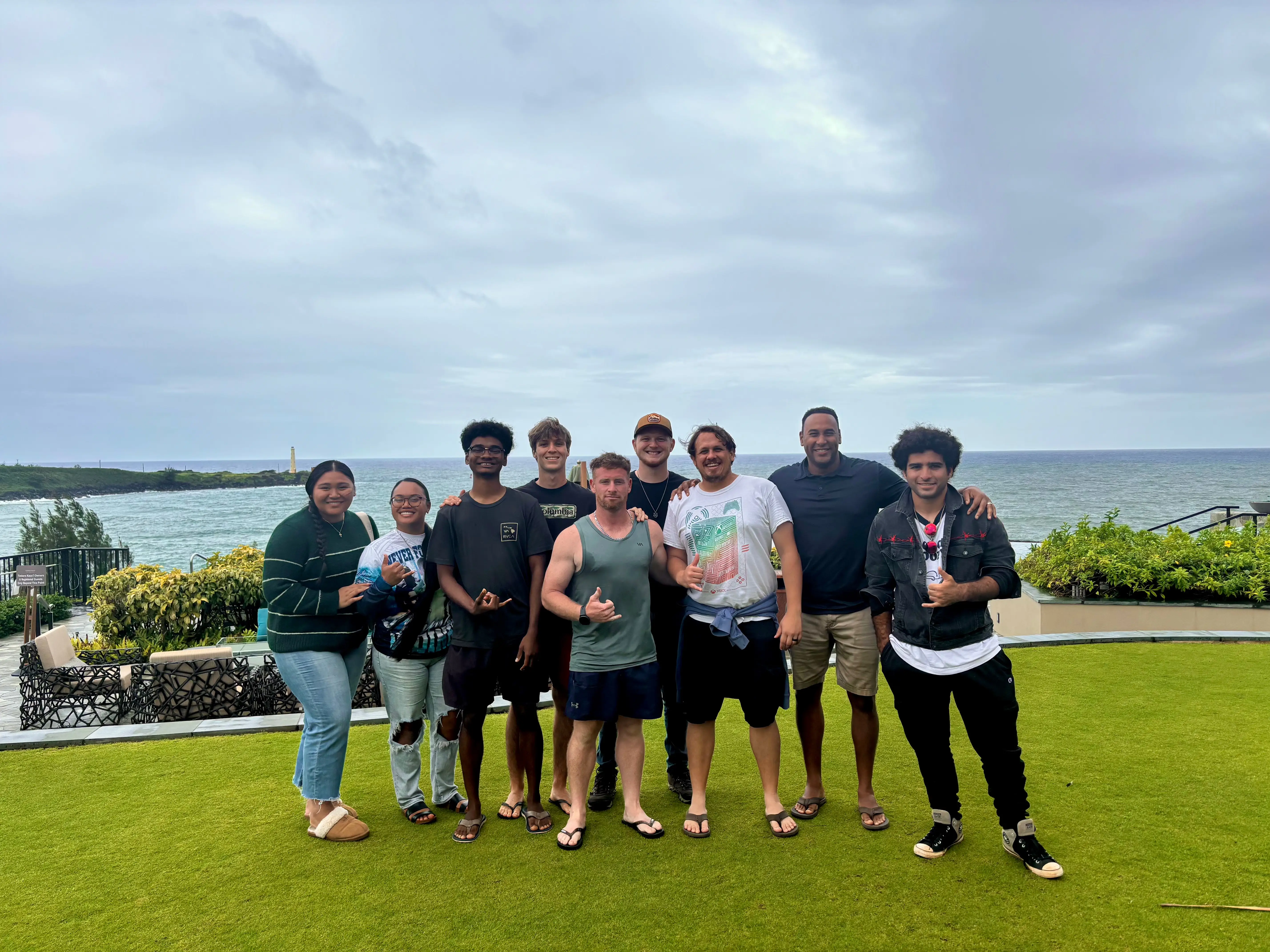 Anwar Ali with a group of his employees.