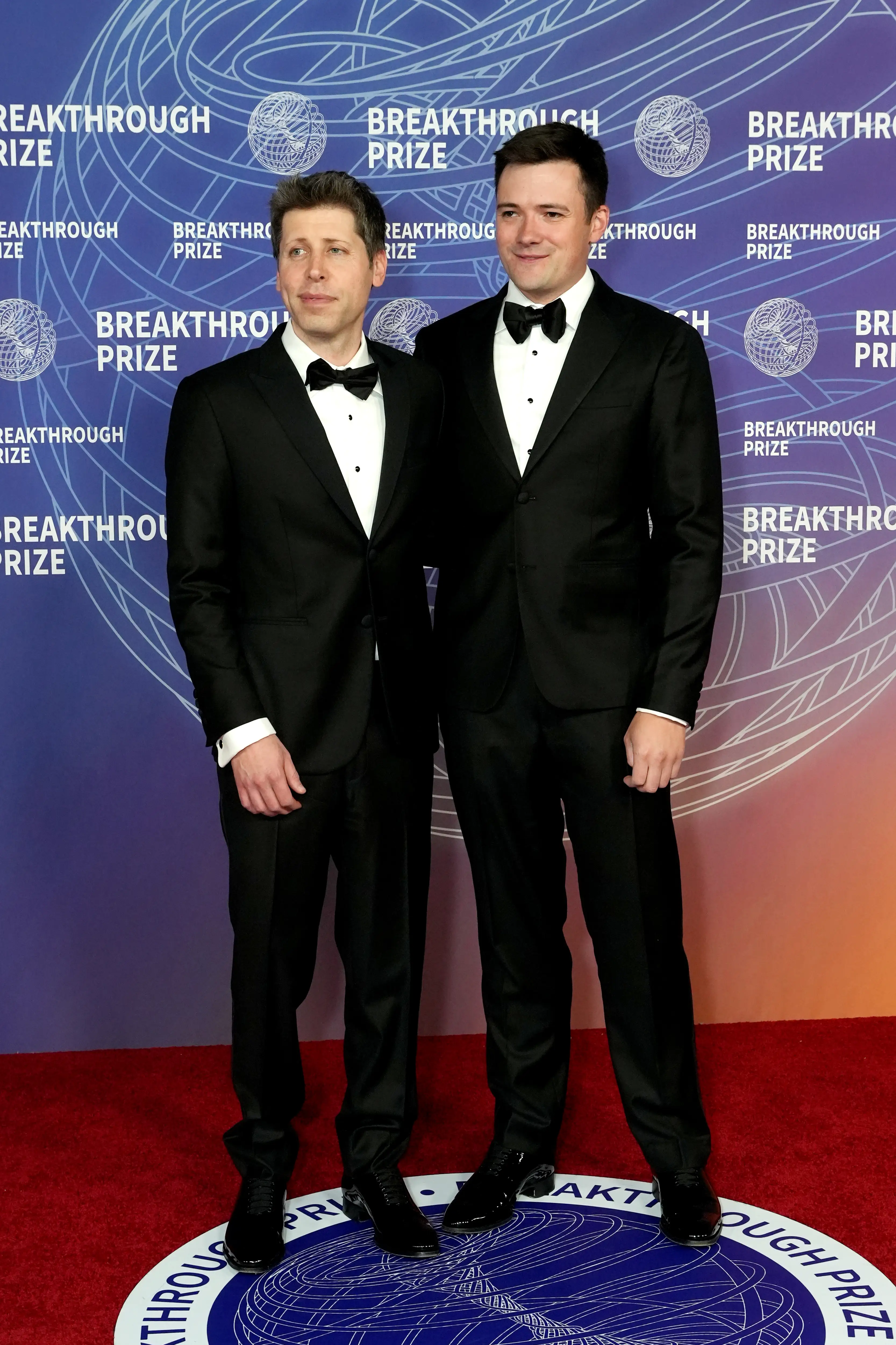 Sam Altman and Oliver Mulherin at the 2026 Breakthrough Prize ceremony in Santa Monica.