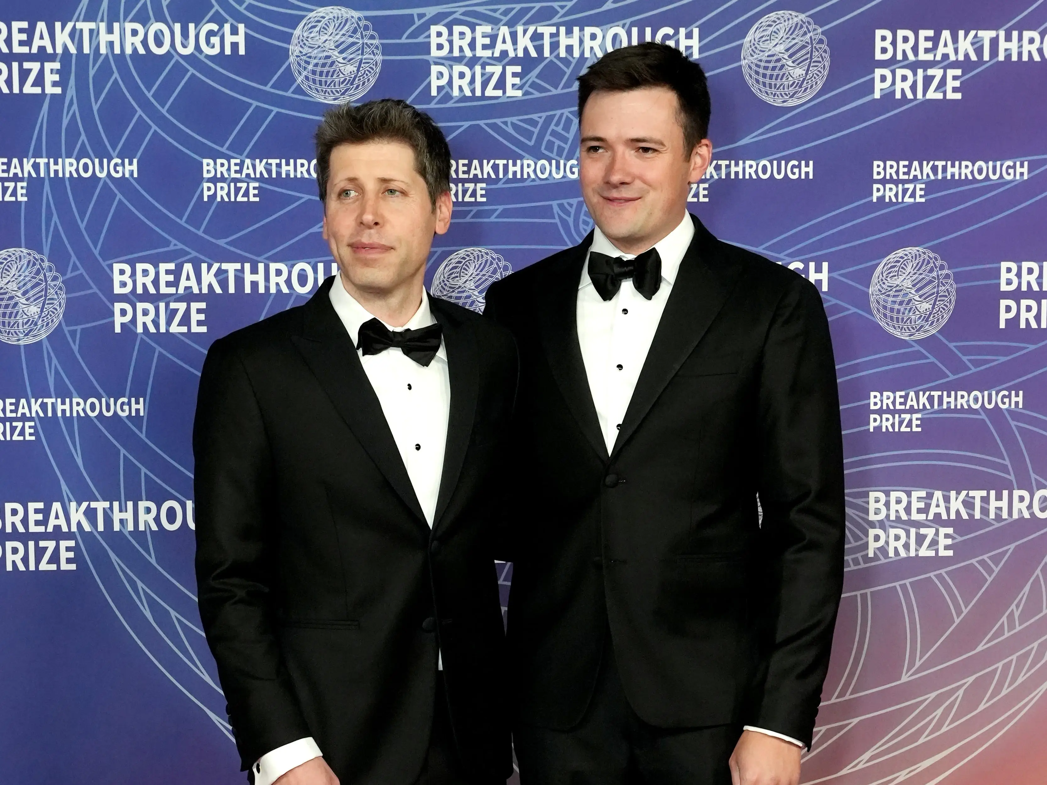 Sam Altman and Oliver Mulherin at the 2026 Breakthrough Prize ceremony in Santa Monica.