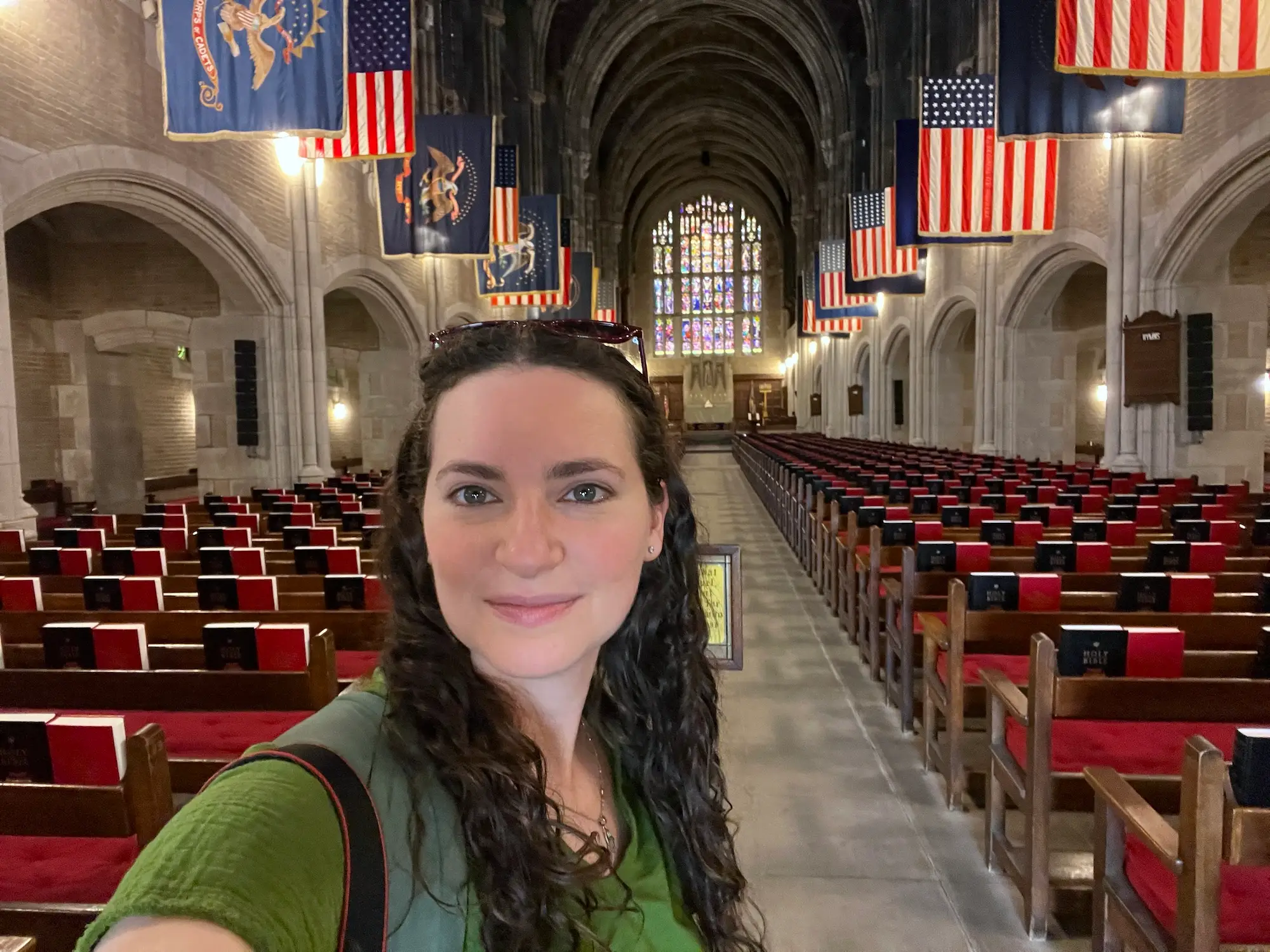 Inside the Cadet Chapel at West Point.