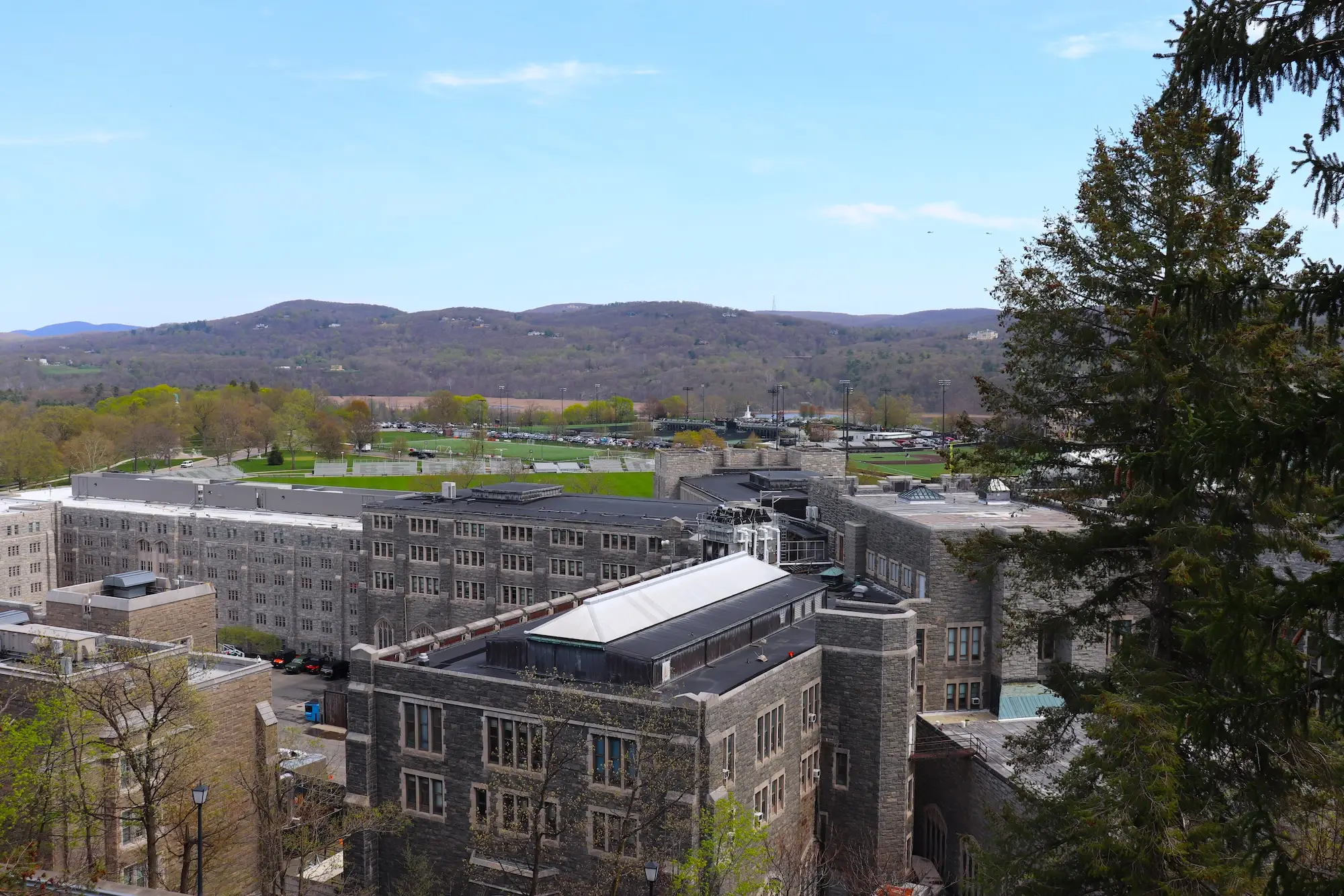 A view of West Point from outside the Cadet Chapel.