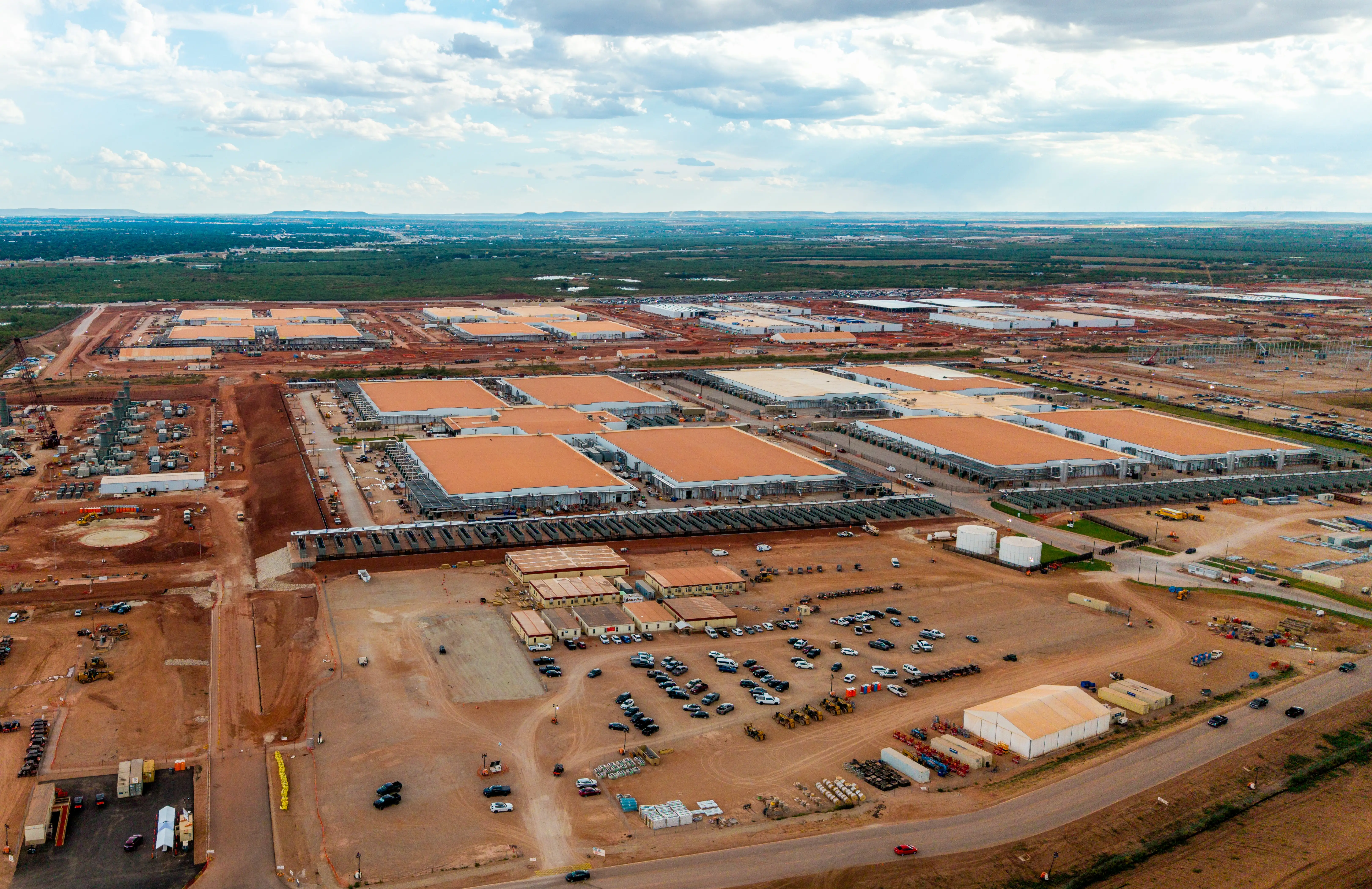 The Stargate AI data center under construction in Abilene, Texas, US