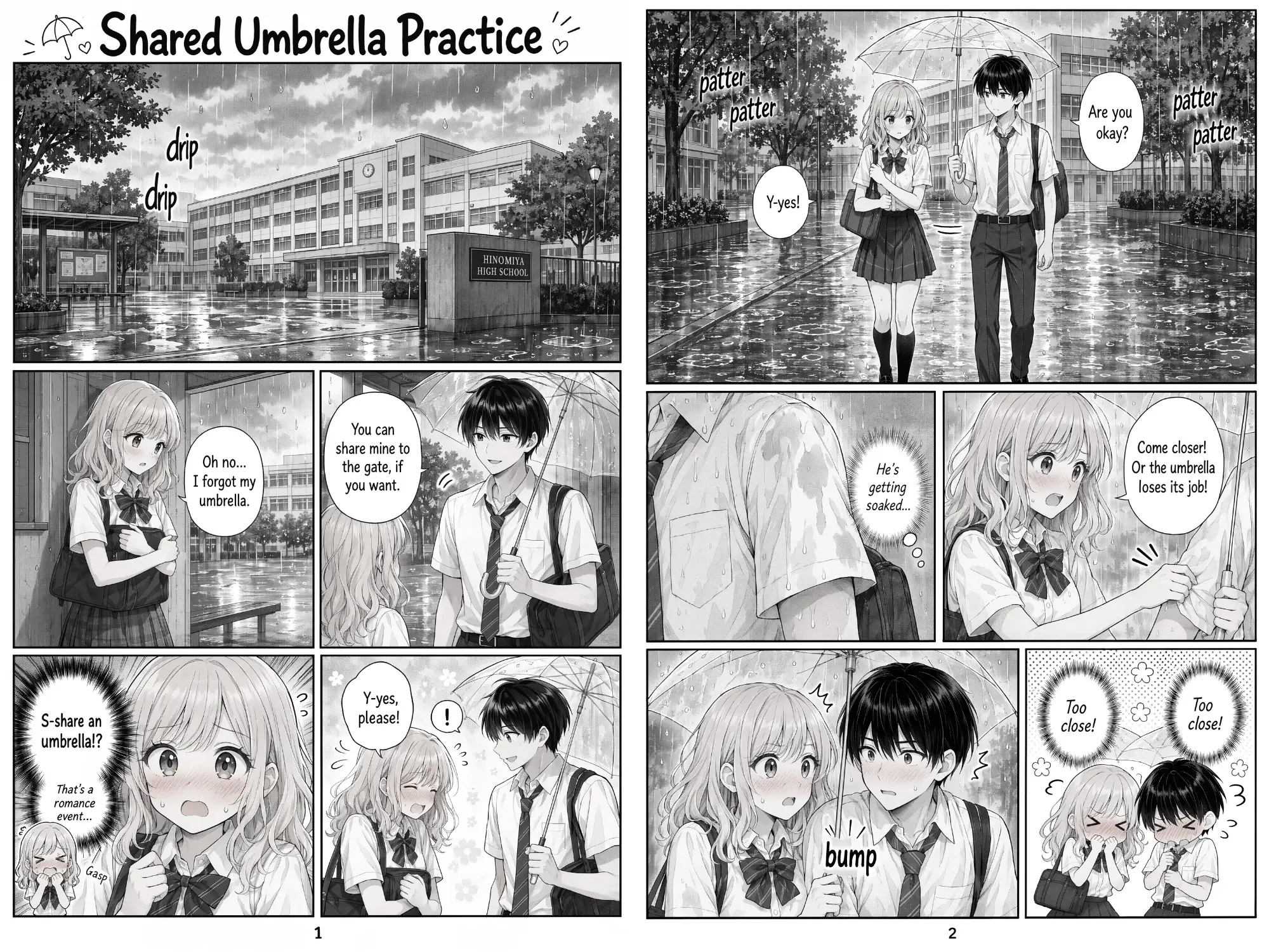 An AI-image generated sample of an English manga.