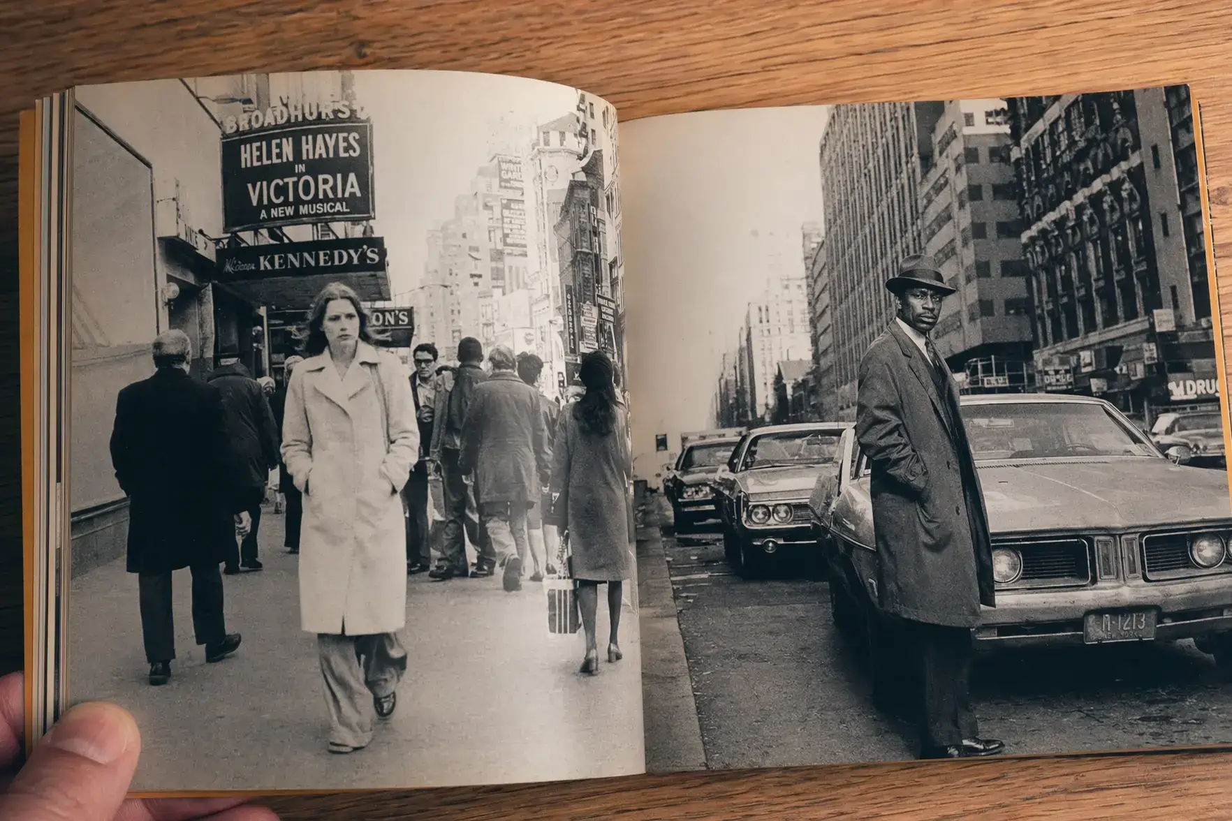 An AI-generated image of a magazine being held open.