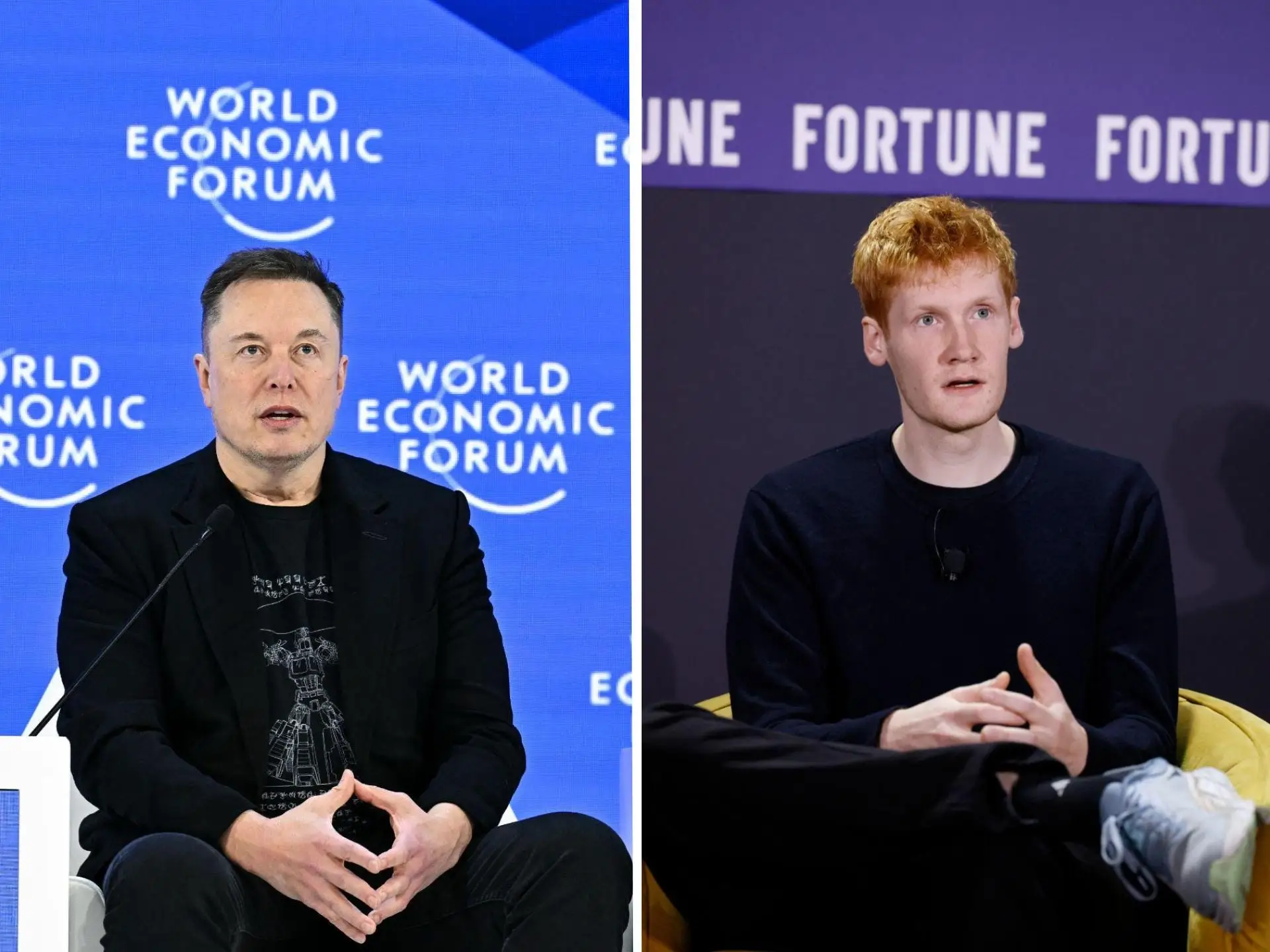 Composite image of Elon Musk and Michael Truell