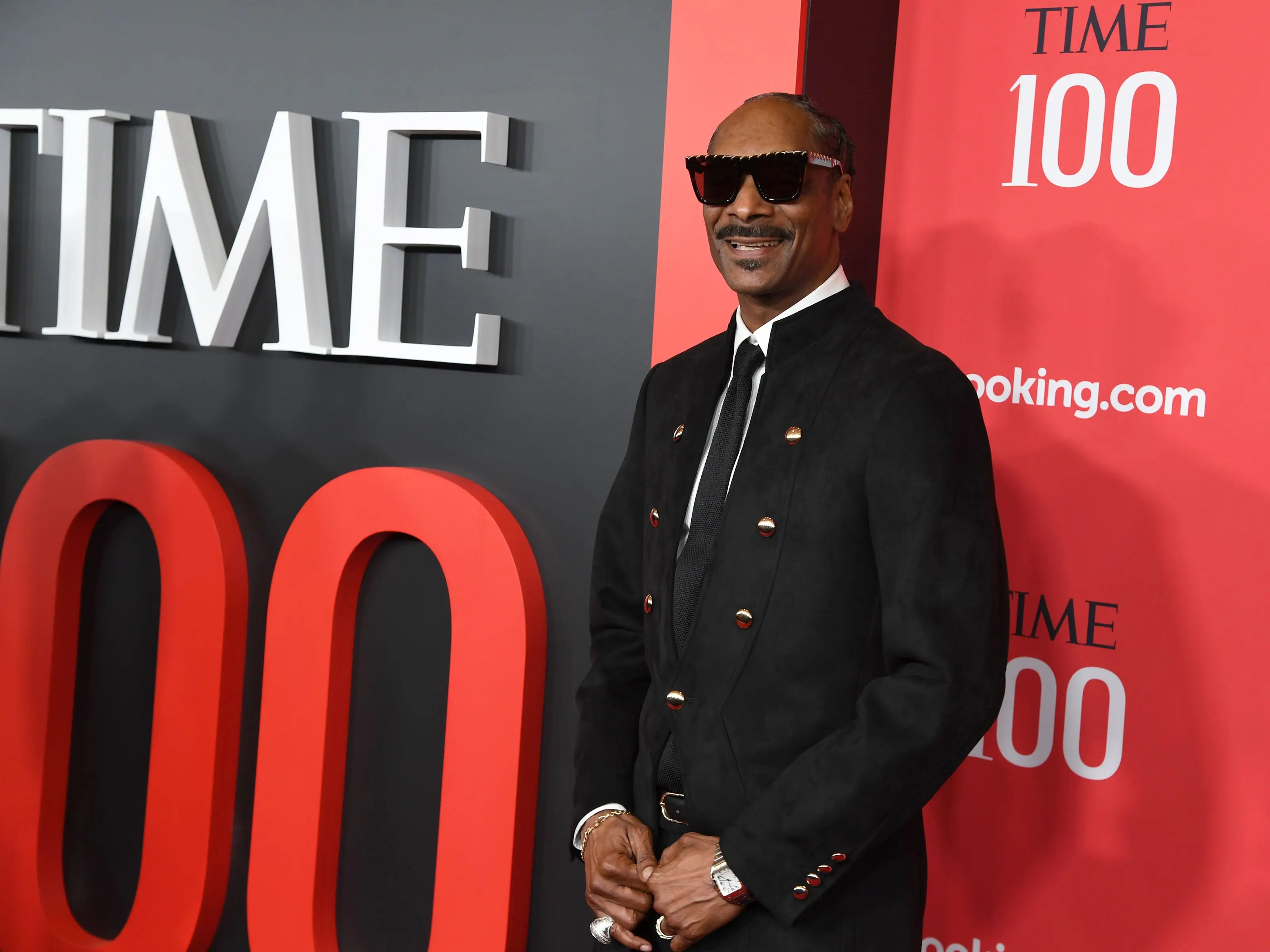 Snoop Dogg posing at the Time 100 Gala.