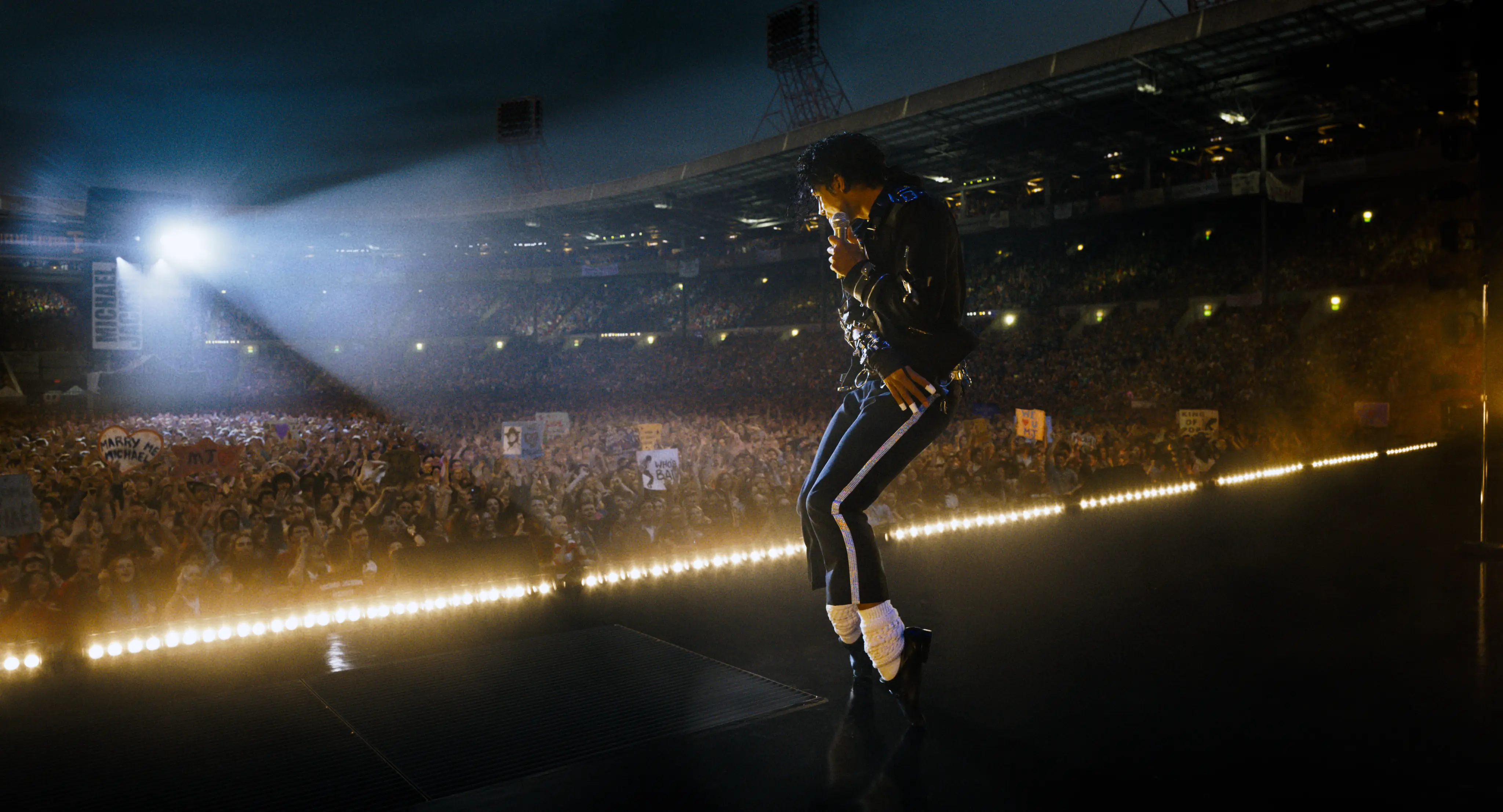 Michael Jackson on stage in Michael movie
