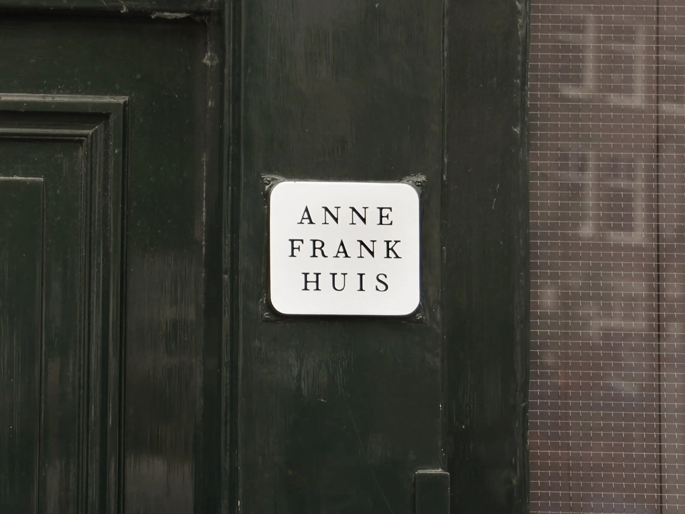 The sign outside the Anne Frank House.
