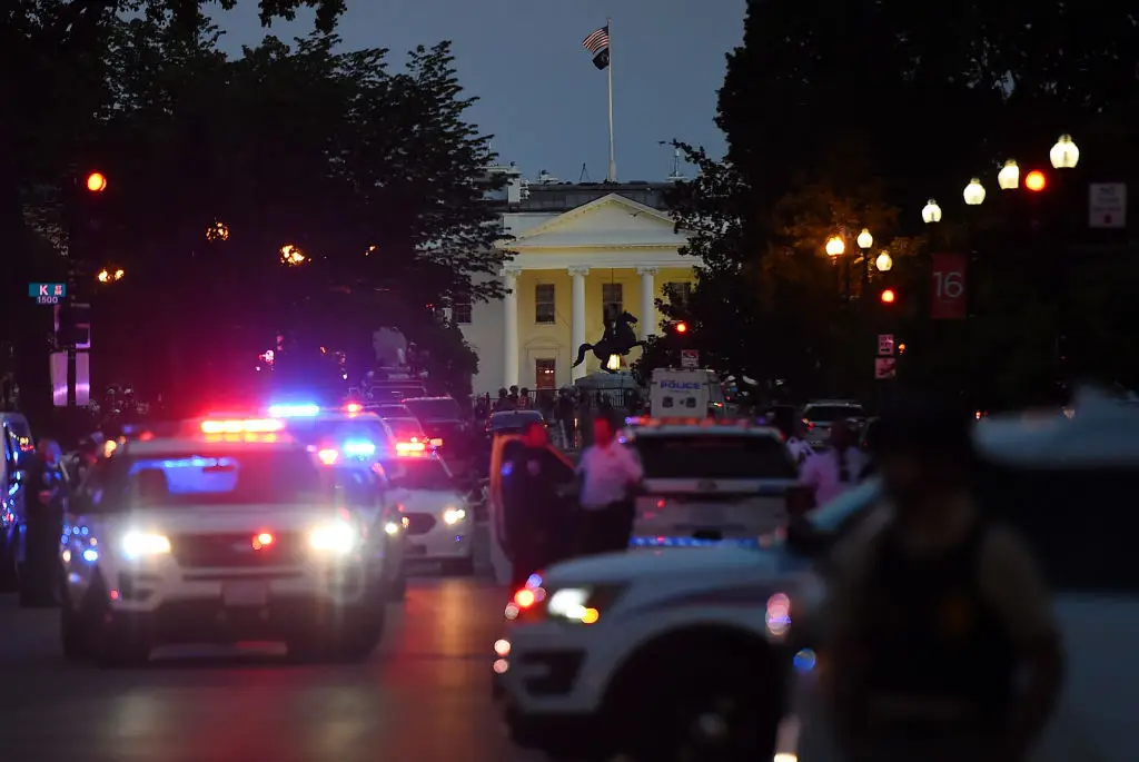 Police outside the White House.
