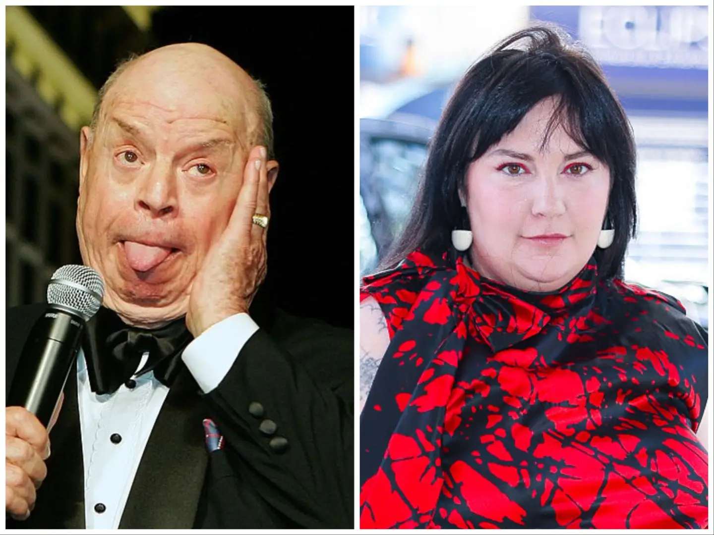 don rickles and lena dunham in separate photos