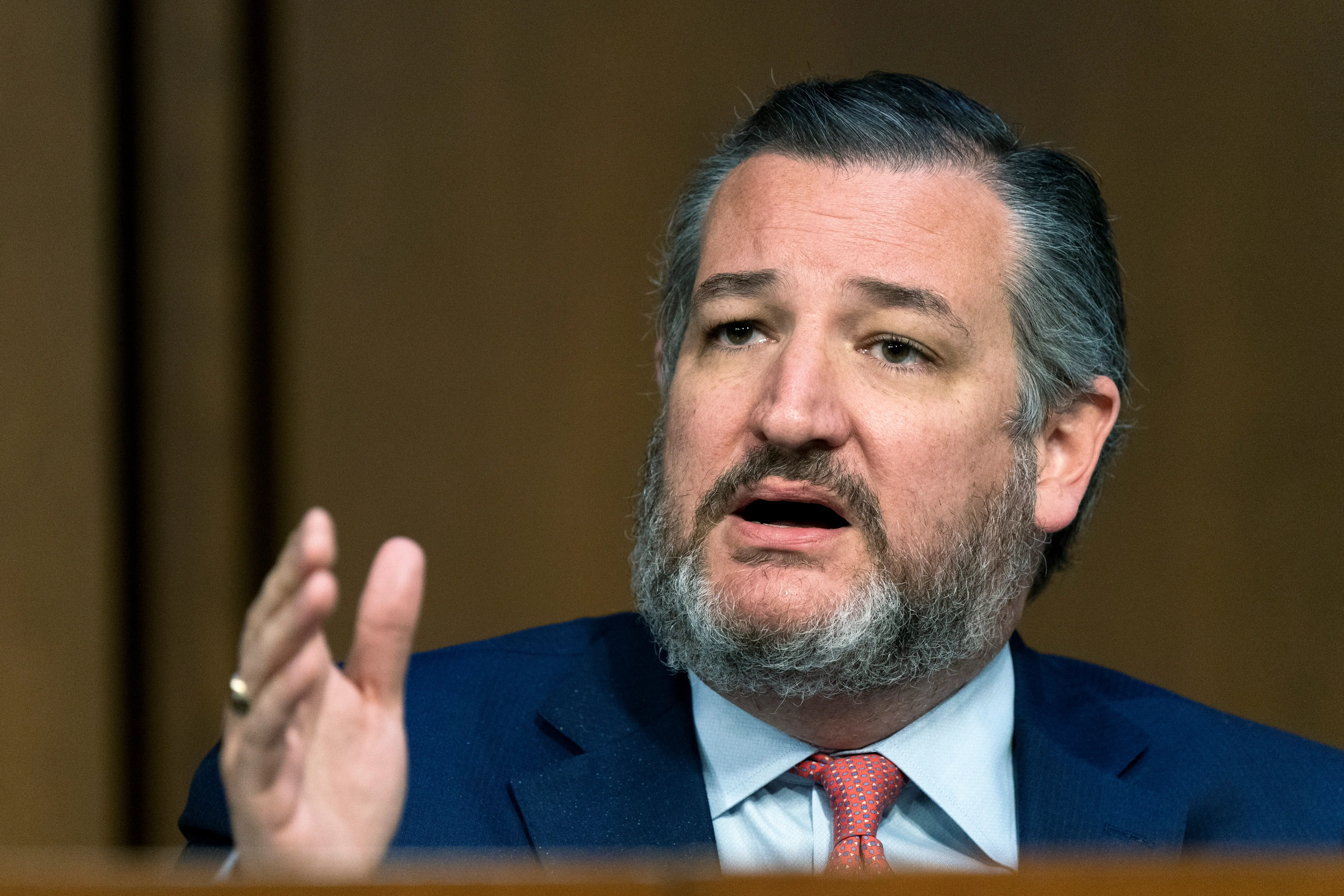 Sen. Ted Cruz making a point with his hand