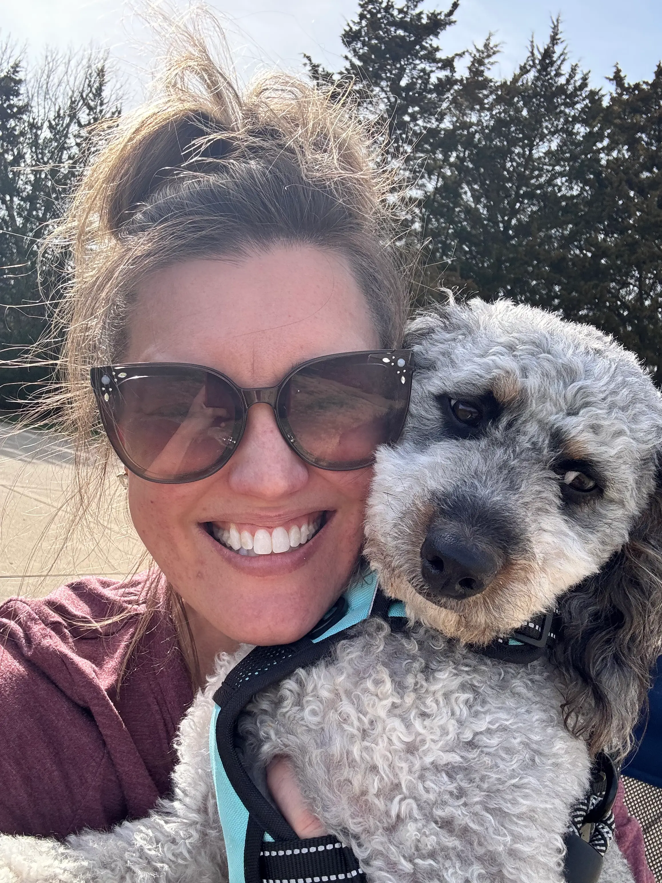 The author with one of her rescue dogs.