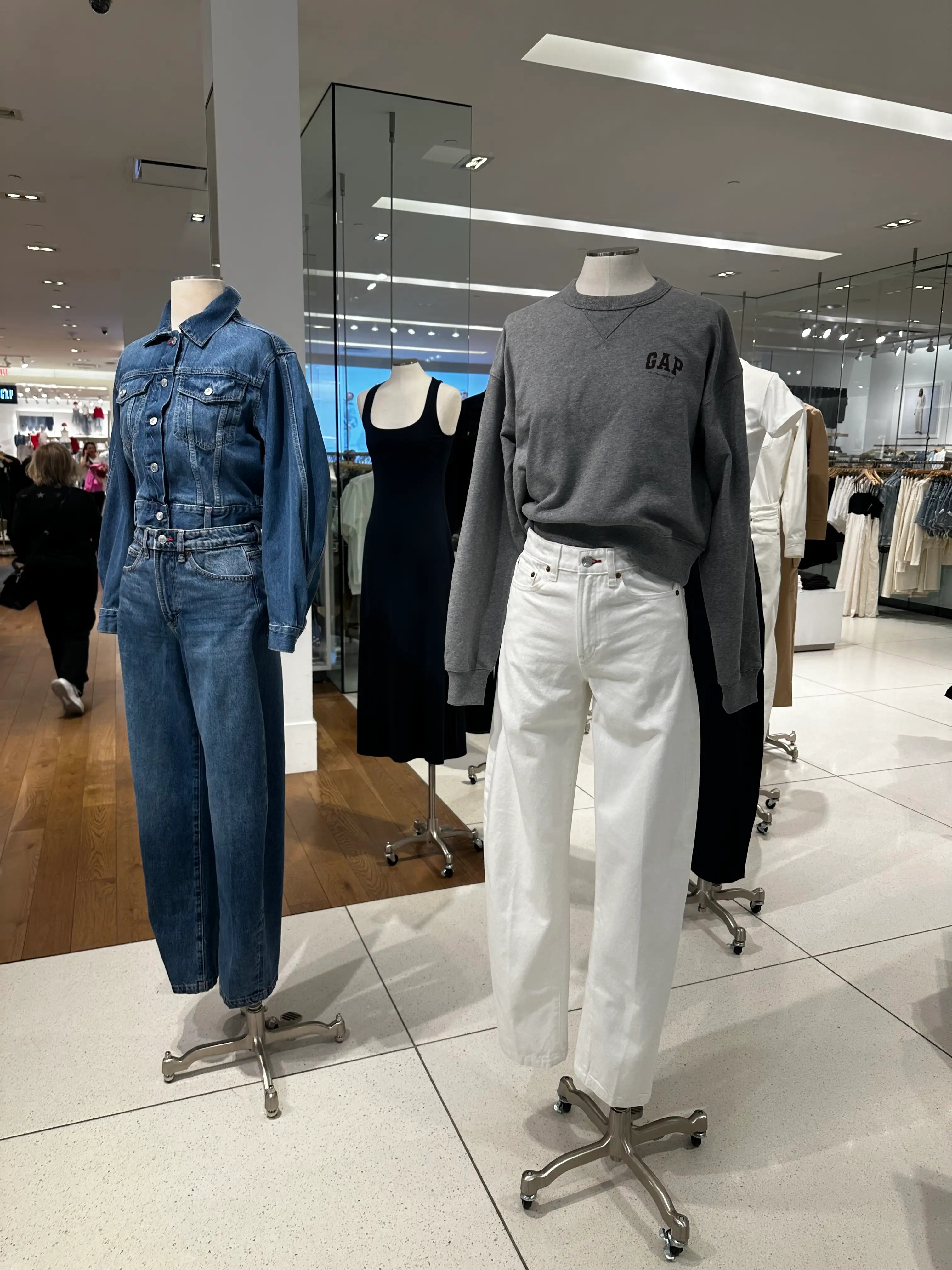 Clothes from the Victoria Beckham line on display at Gap.