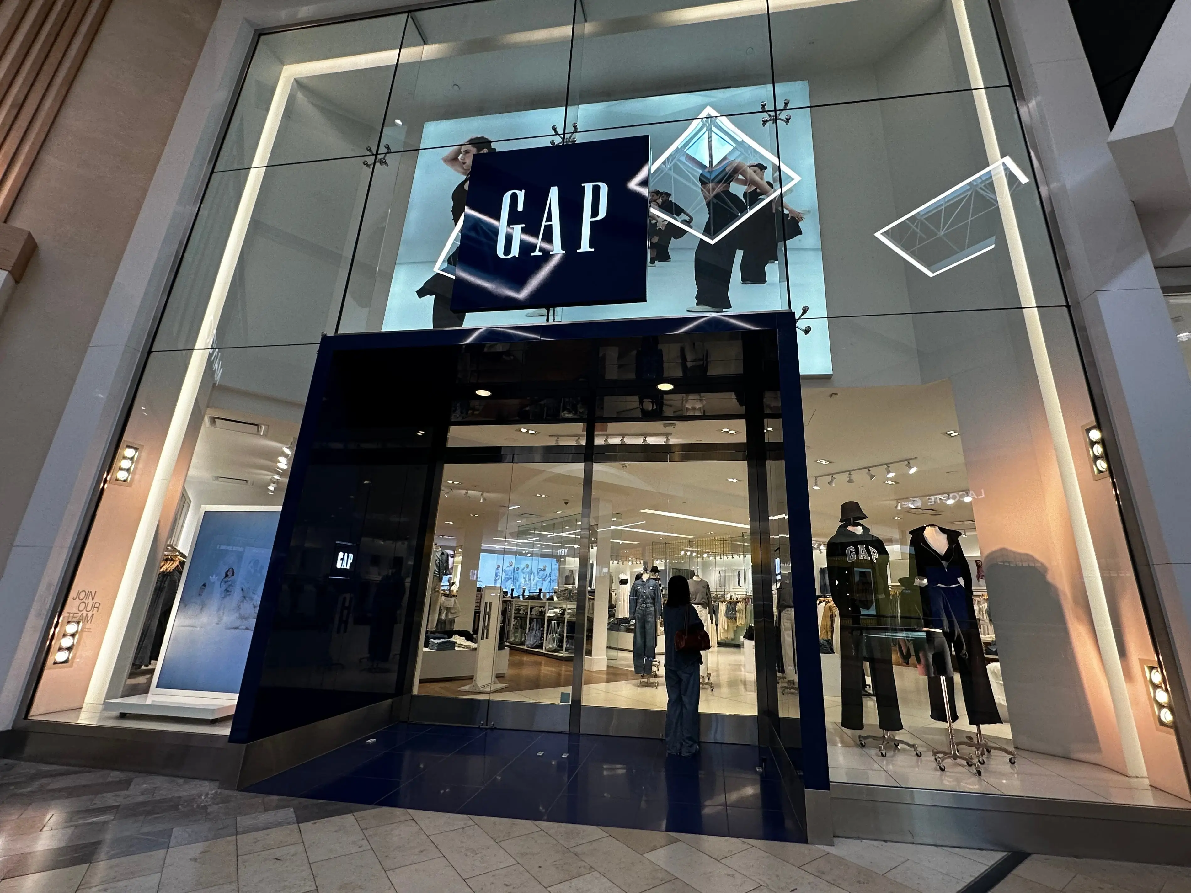 The exterior of a Gap store in New Jersey.
