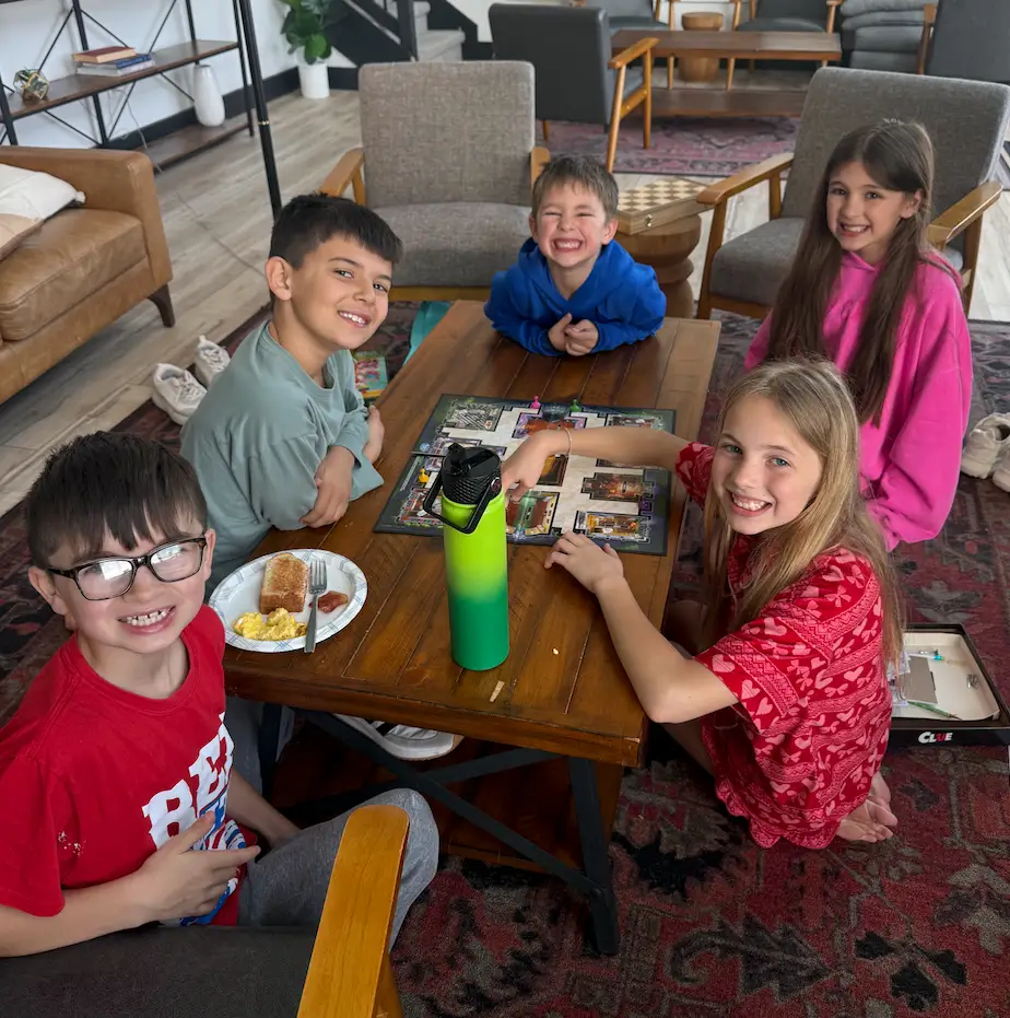 The author's son, left, with friends on spring break.