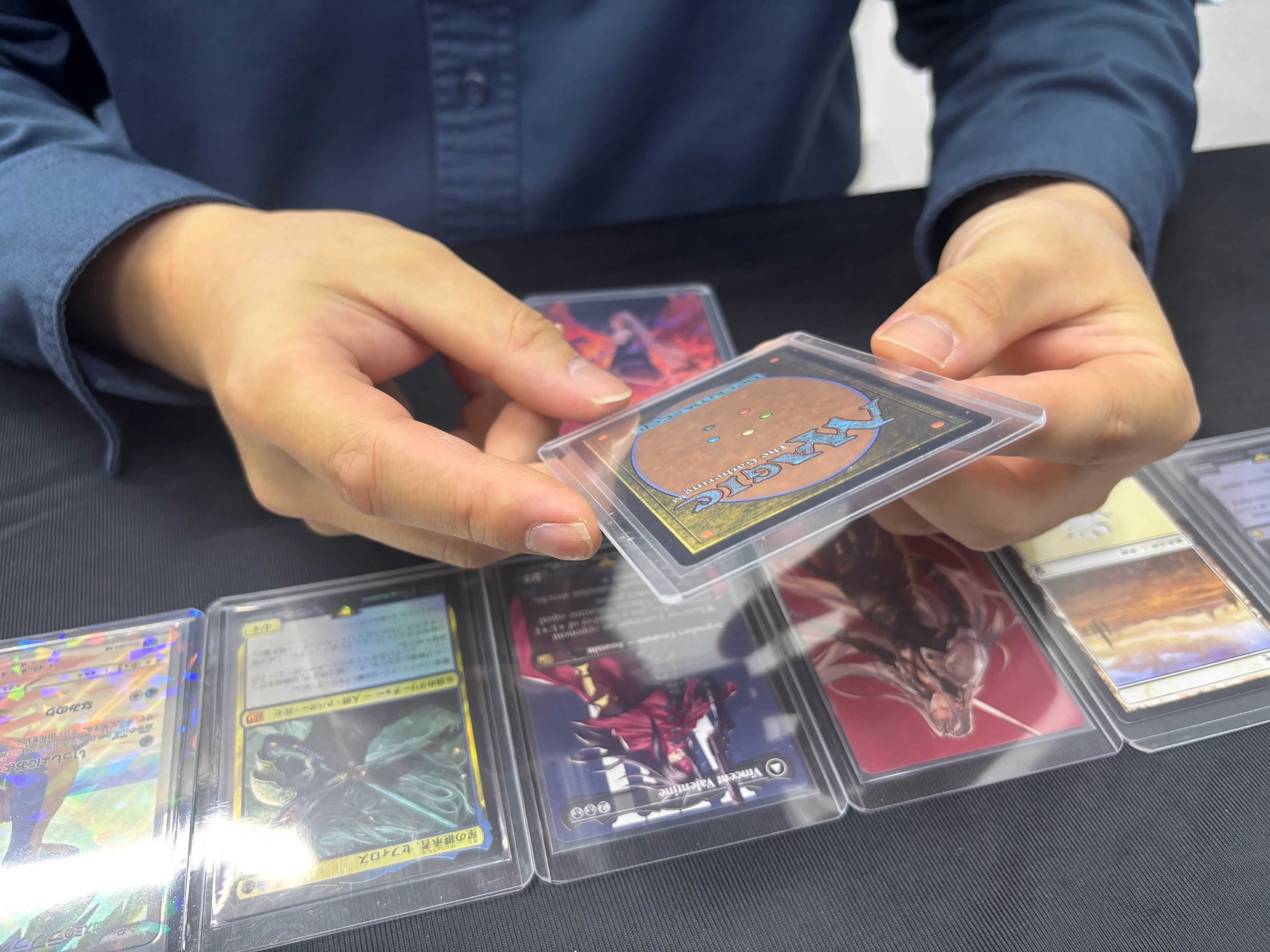 A close up of some of my Magic: The Gathering cards.