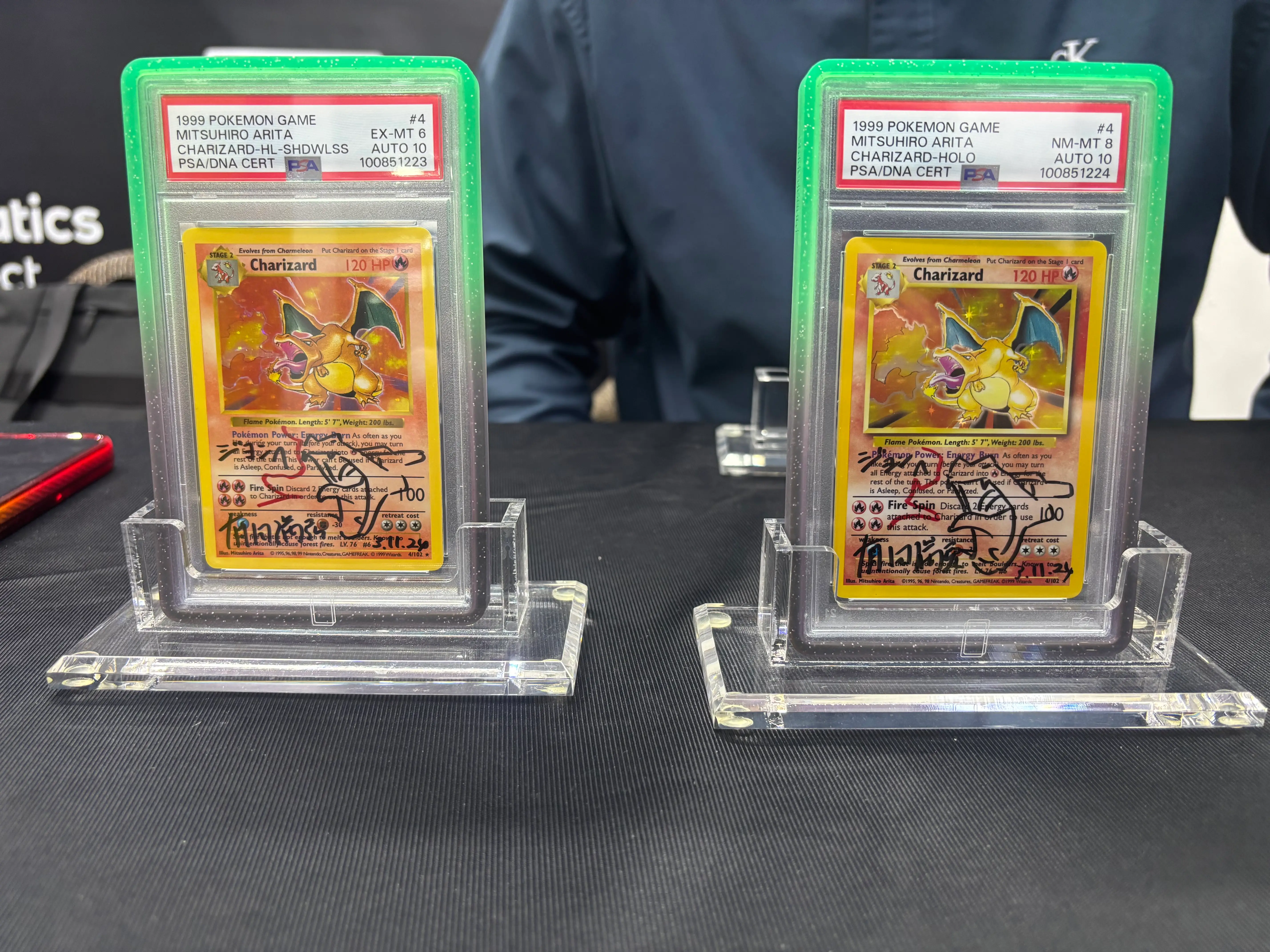 A close-up of some of Lim's high-value cards