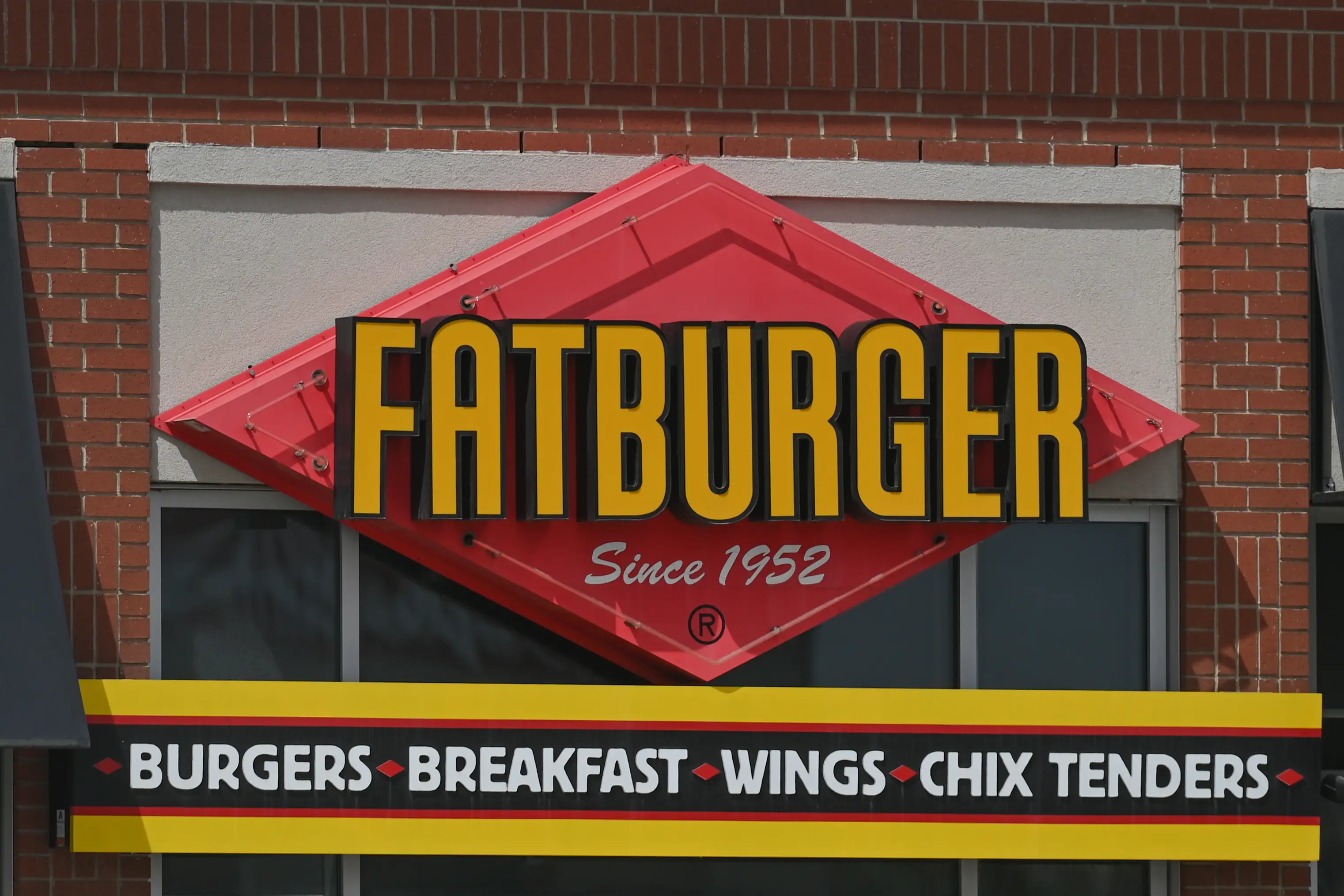 Fatburger logo, seen in South Edmonton Common. Friday, May 20, 2022, in Edmonton, Alberta, Canada.