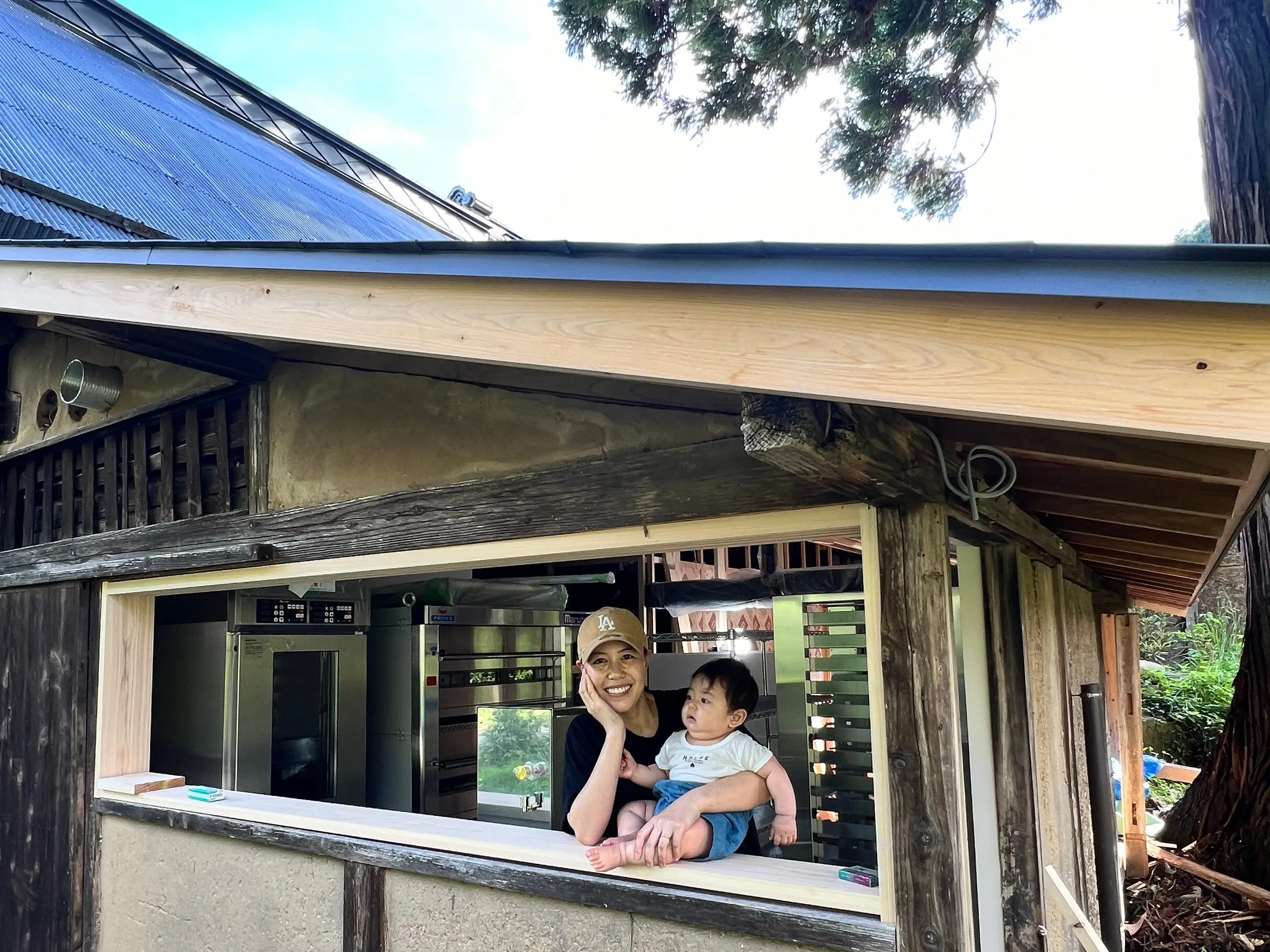 Mother and child in a house in Japan.