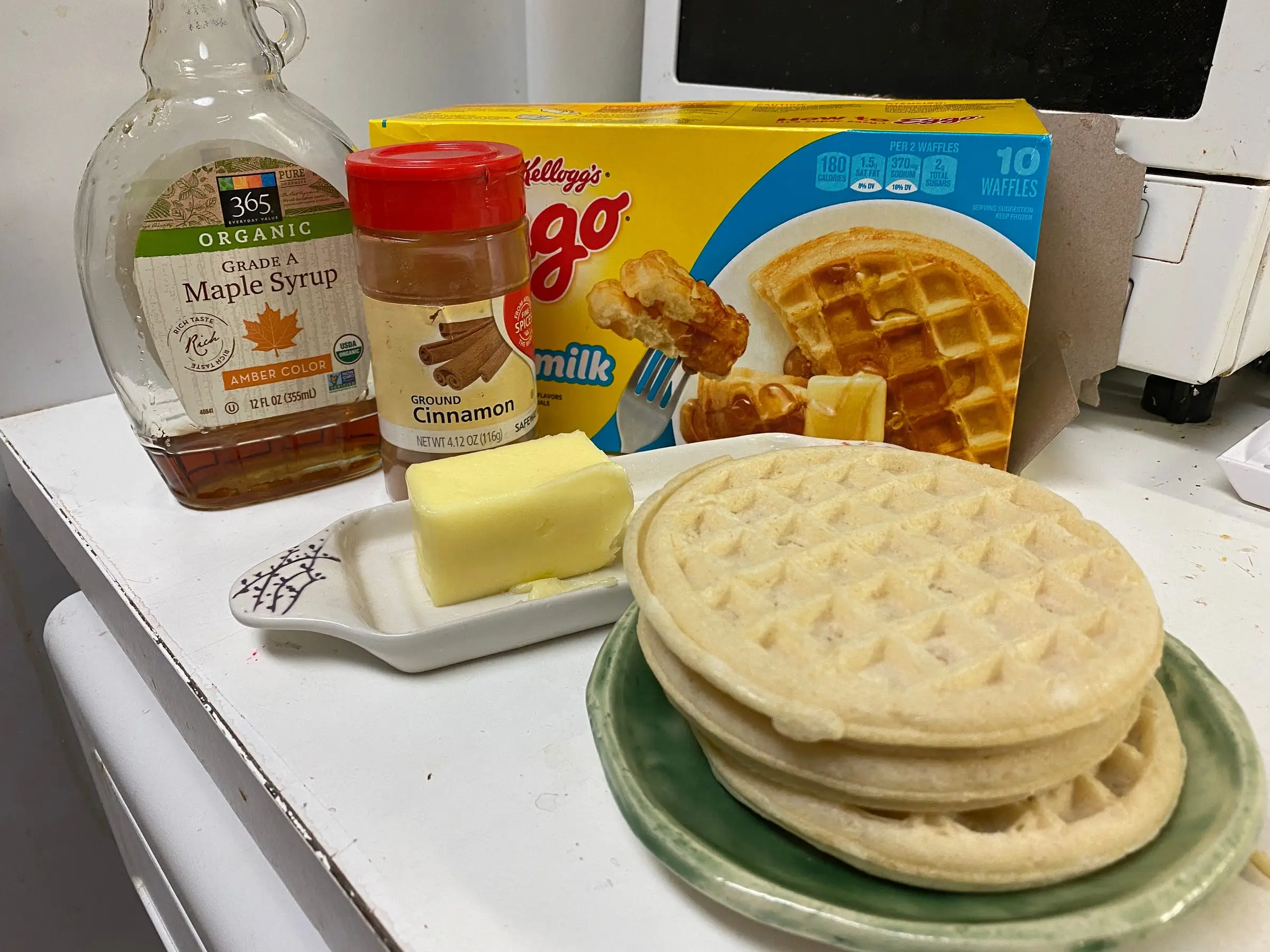 cinnamon, butter, frozen waffles, sy