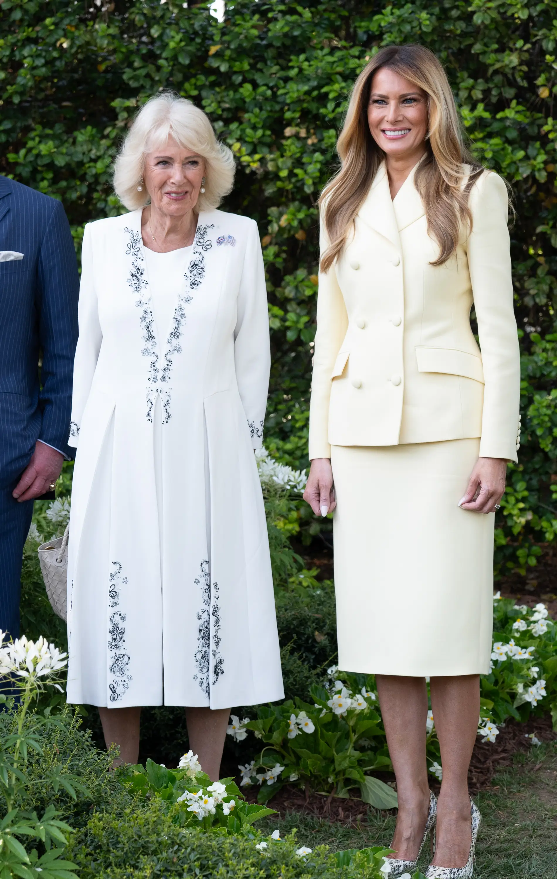 Queen Camilla and Melania Trump at the White House in April 2026.