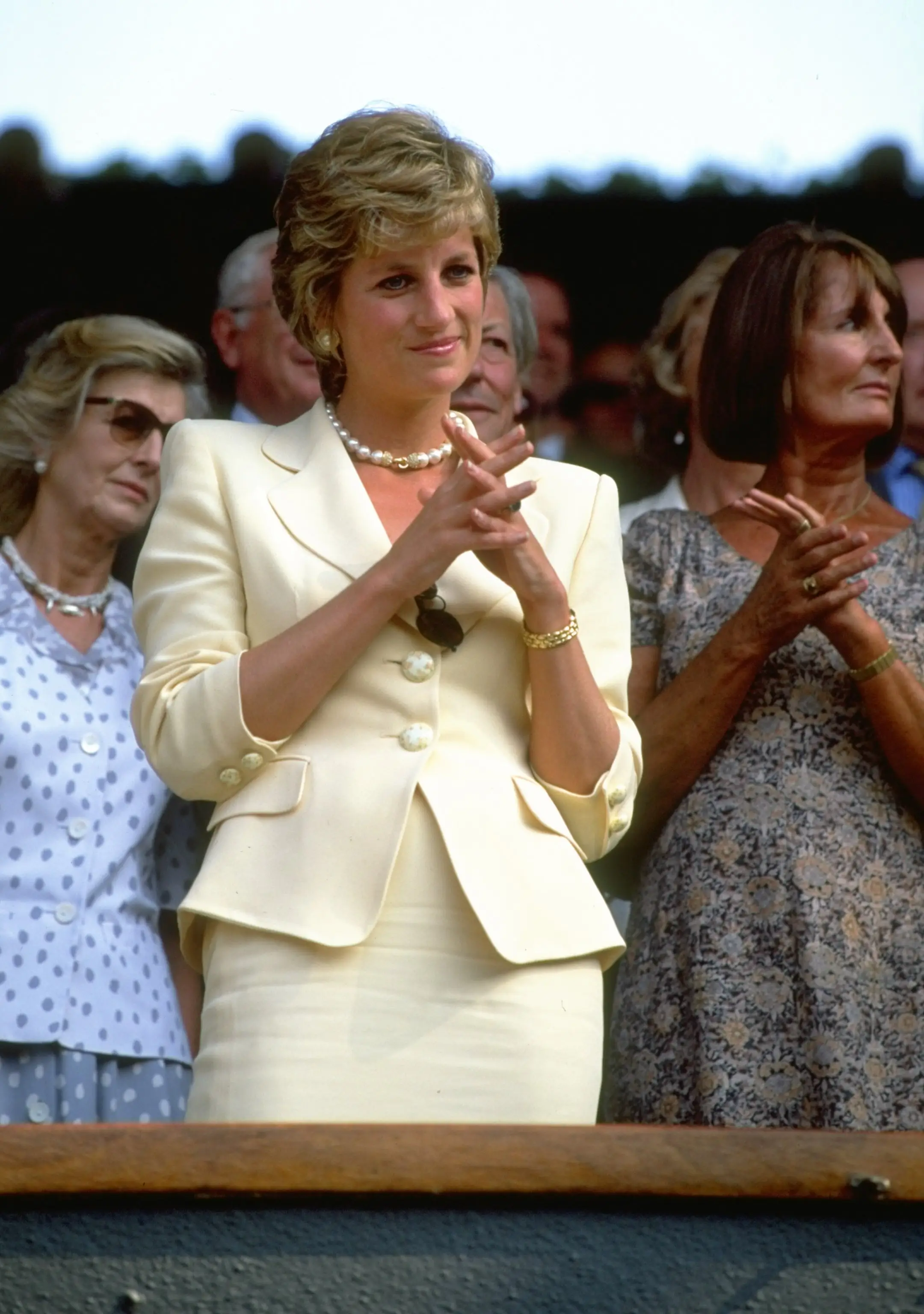 Princess Diana at Wimbledon in London in 1995.