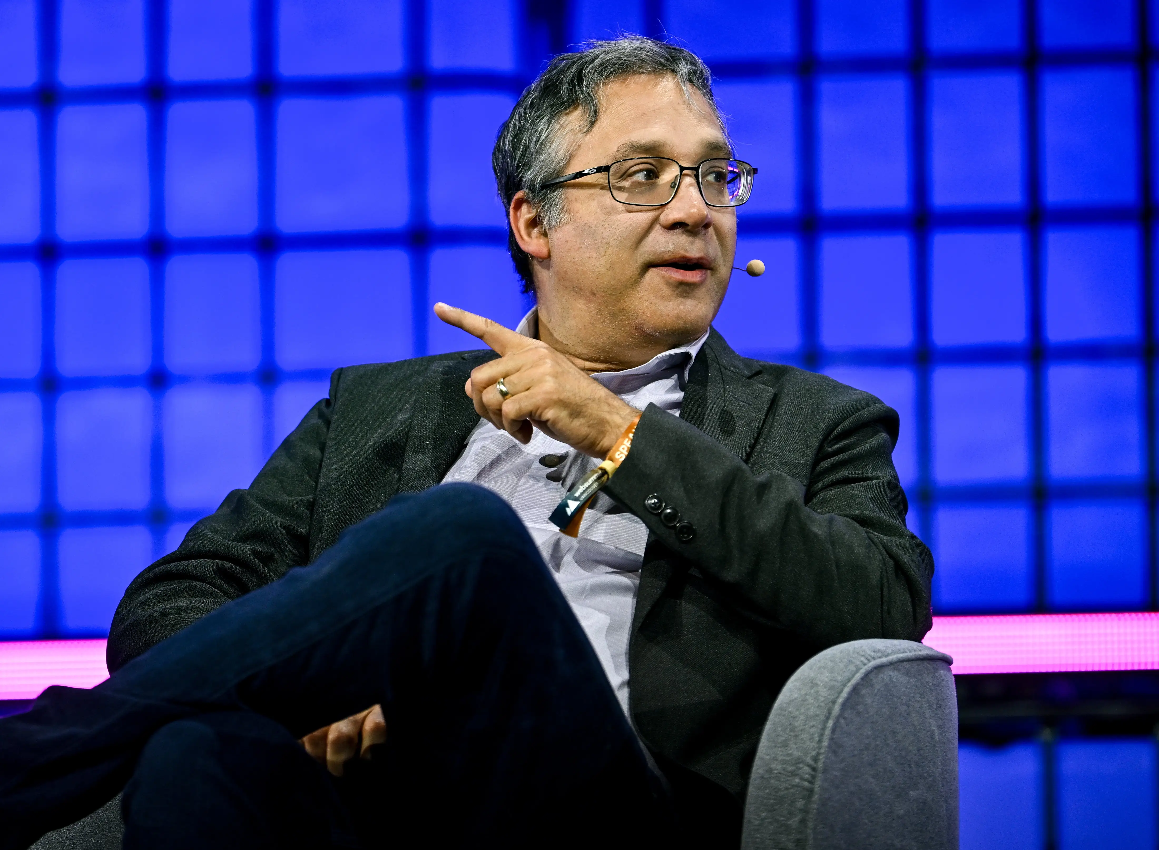 Gary Marcus talks onstage.